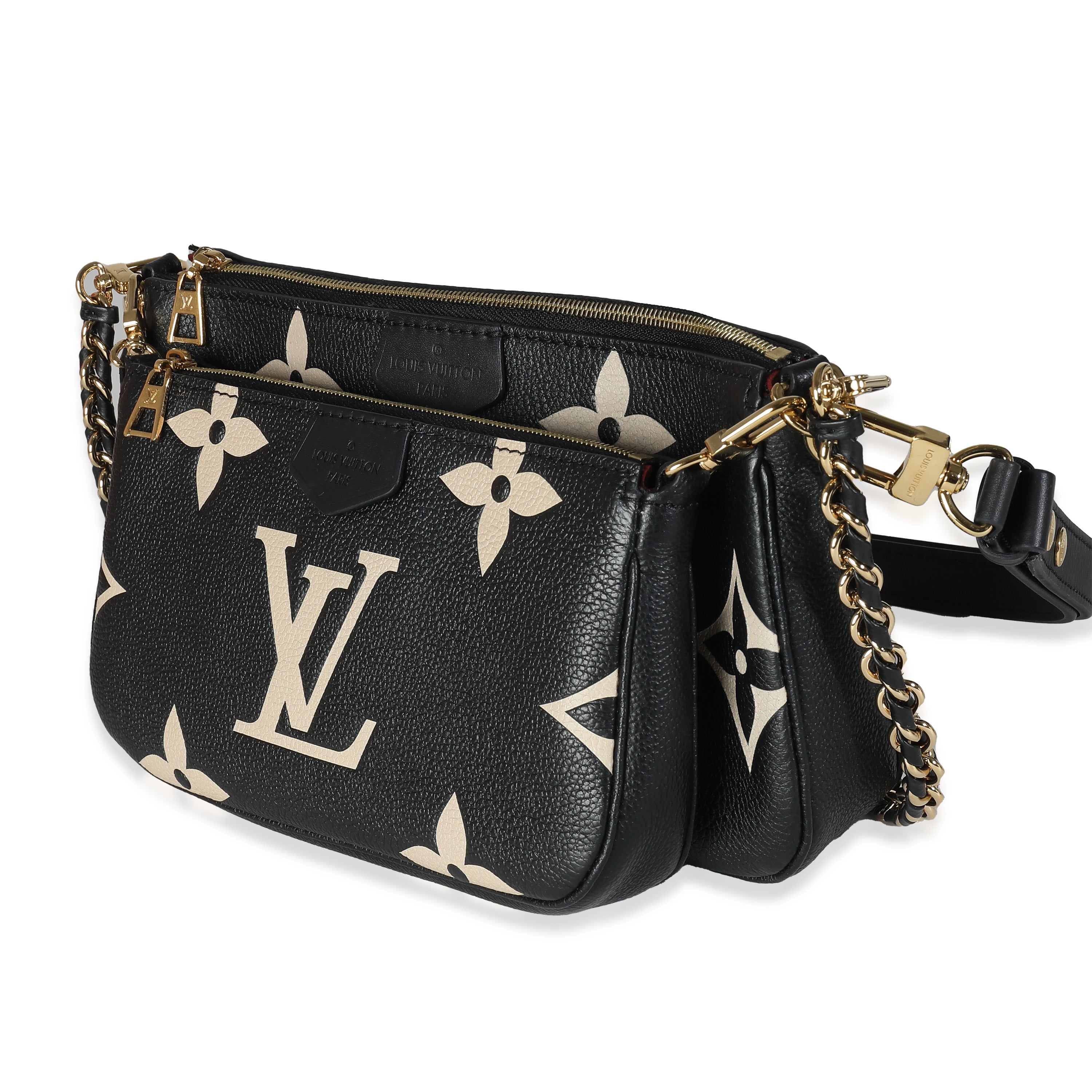 LOUIS VUITTON - Bolso de hombro con múltiples accesorios Pochette Empreinte y monograma negro beige