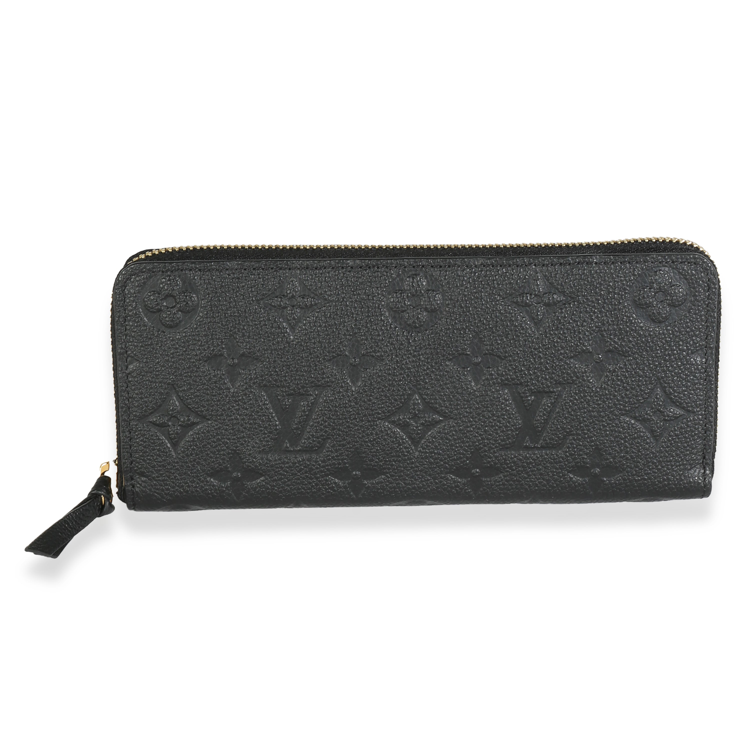 PRE-OWNED LV Black Monogram Empreinte Clemence Wallet