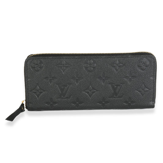 PRE-OWNED LV Black Monogram Empreinte Clemence Wallet