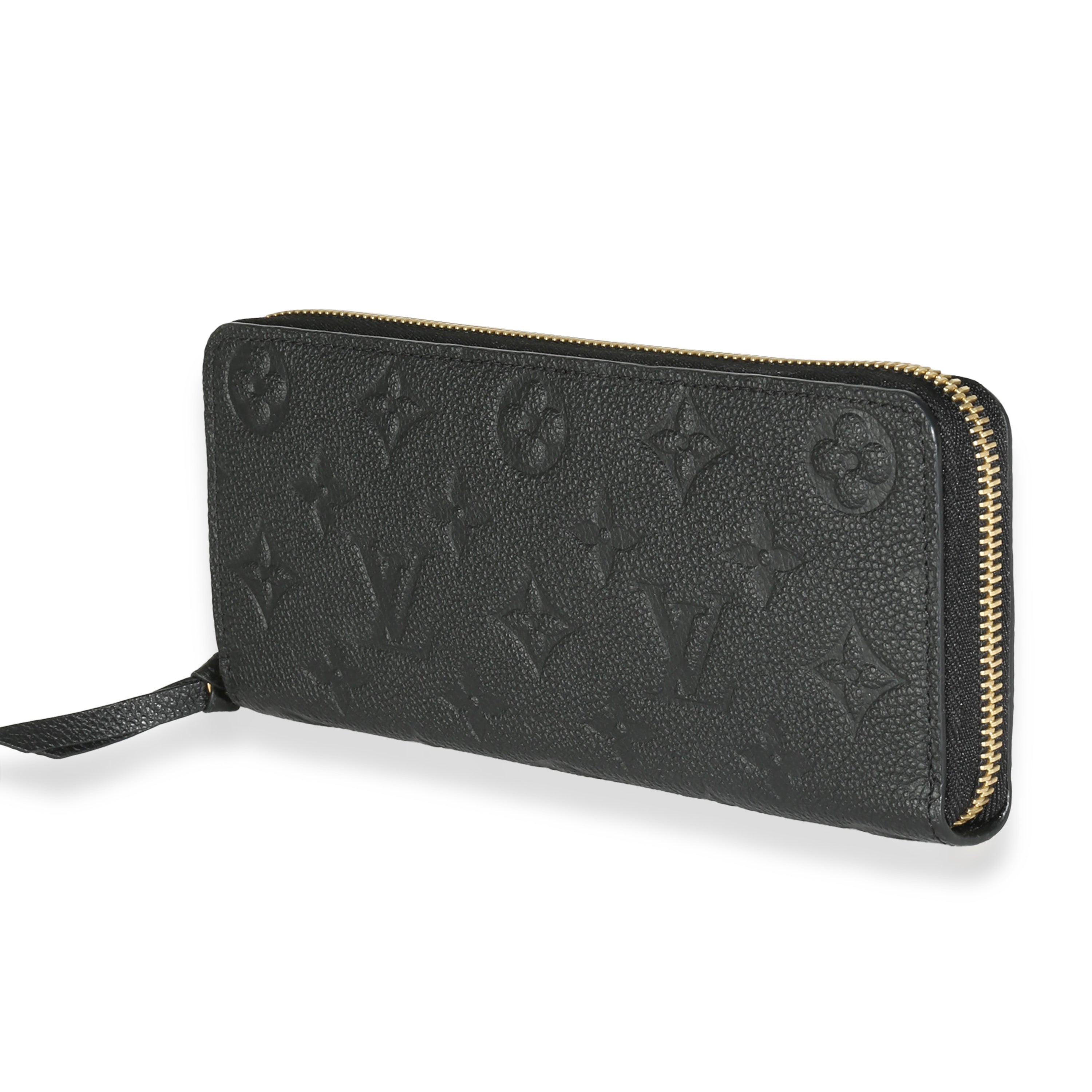 PRE-OWNED LV Black Monogram Empreinte Clemence Wallet
