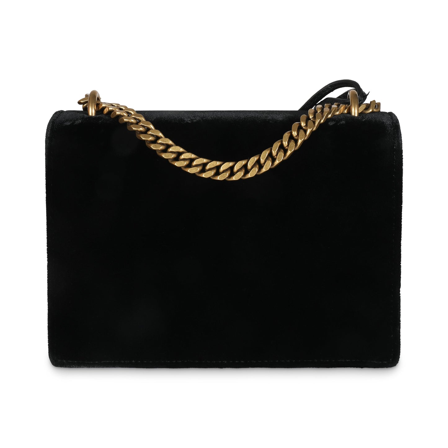 SAINT LAURENT - Black Velvet Small Sunset Shoulder Bag