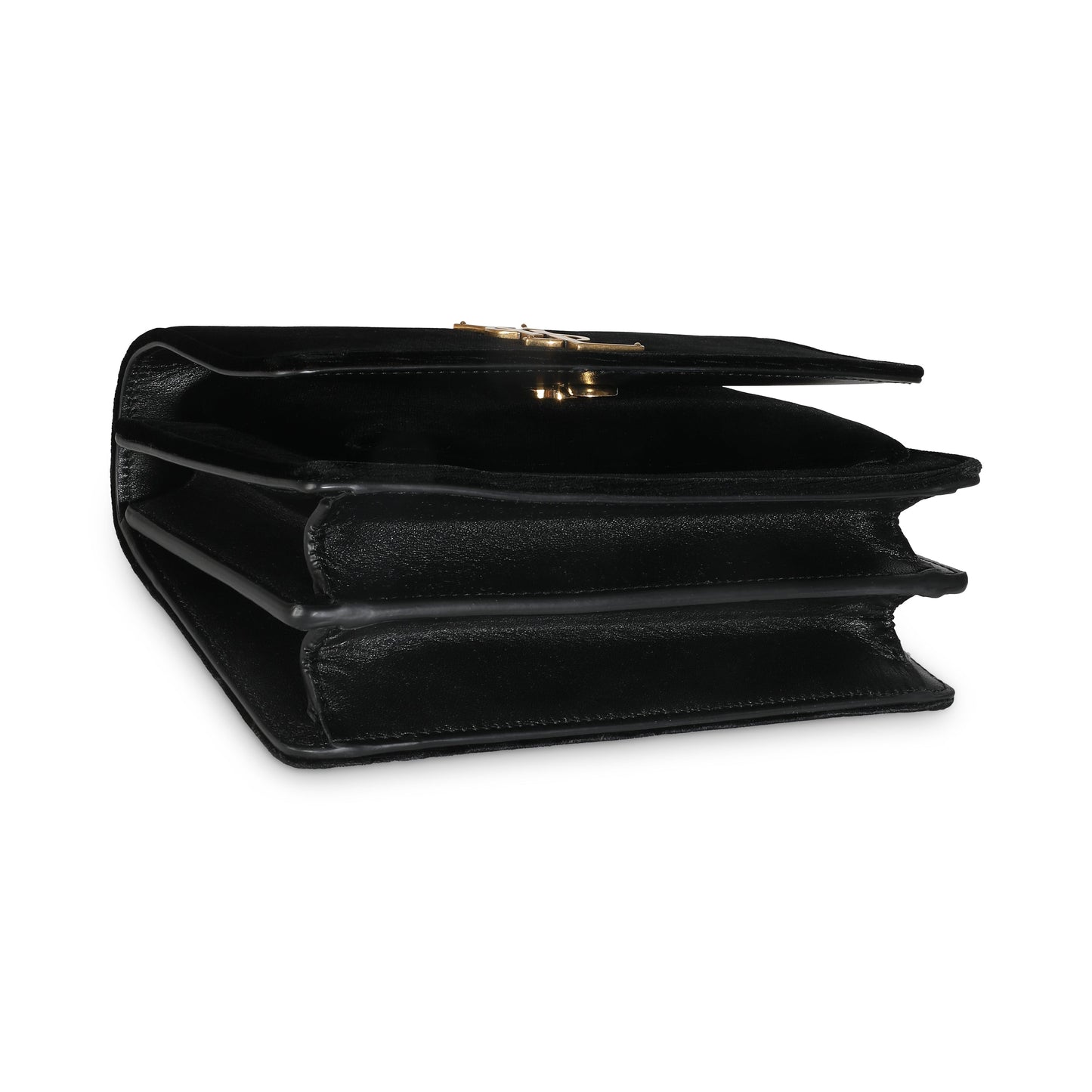 SAINT LAURENT - Black Velvet Small Sunset Shoulder Bag