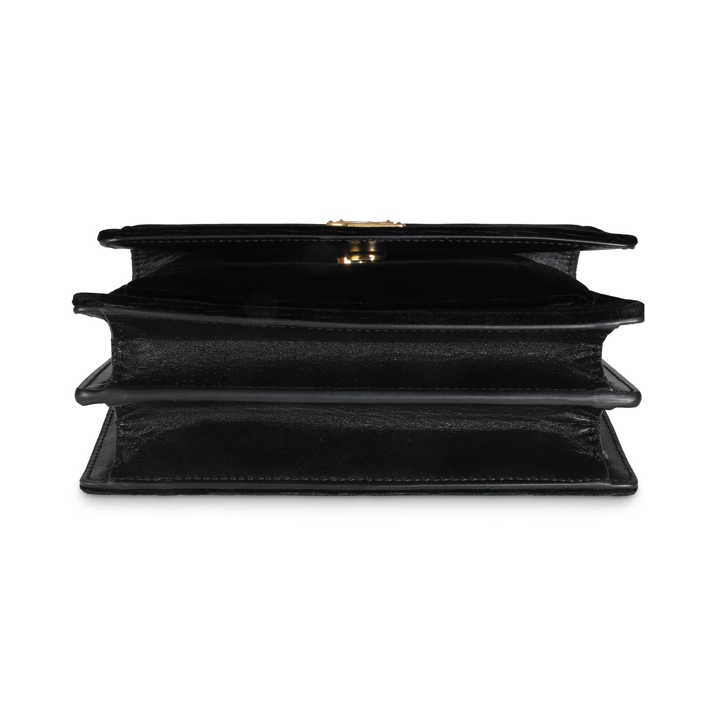 SAINT LAURENT - Black Velvet Small Sunset Shoulder Bag