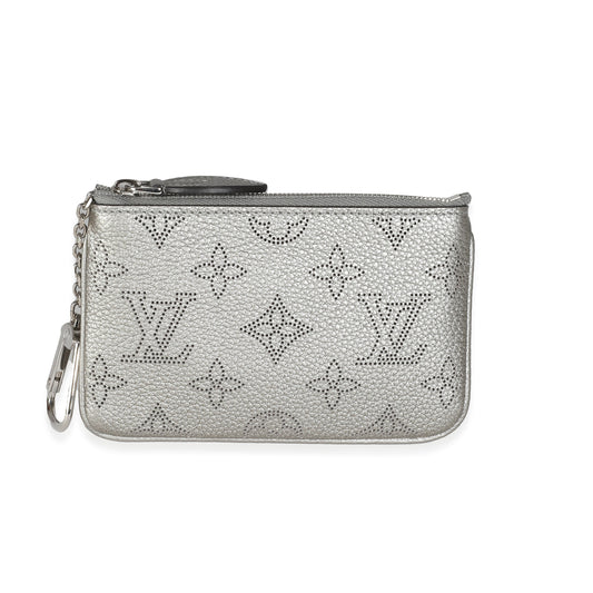 PRE-OWNED Silver Monogram Mahina Key Pouch