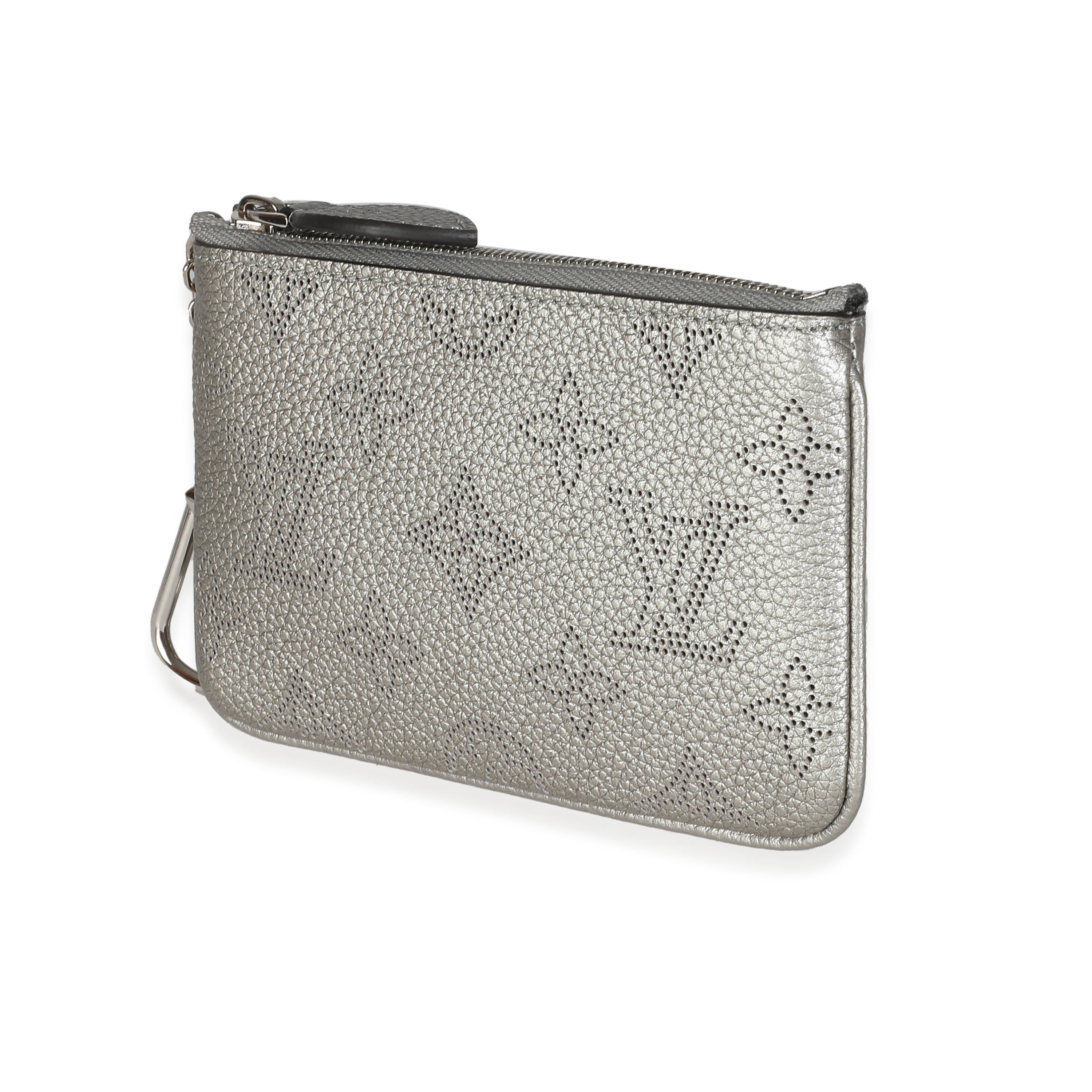 Estuche para llaves Mahina con monograma plateado USADO