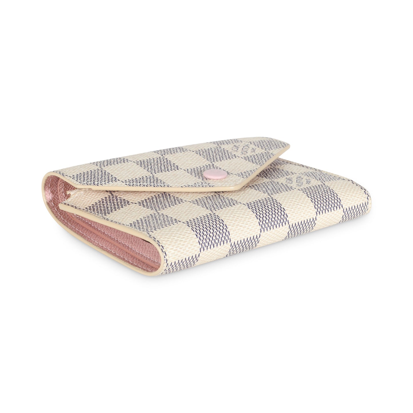 LOUIS VUITTON - Rose Ballerine Damier Azur Canvas Victorine Wallet