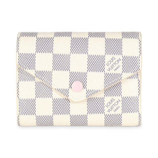 LOUIS VUITTON - Rose Ballerine Damier Azur Canvas Victorine Wallet