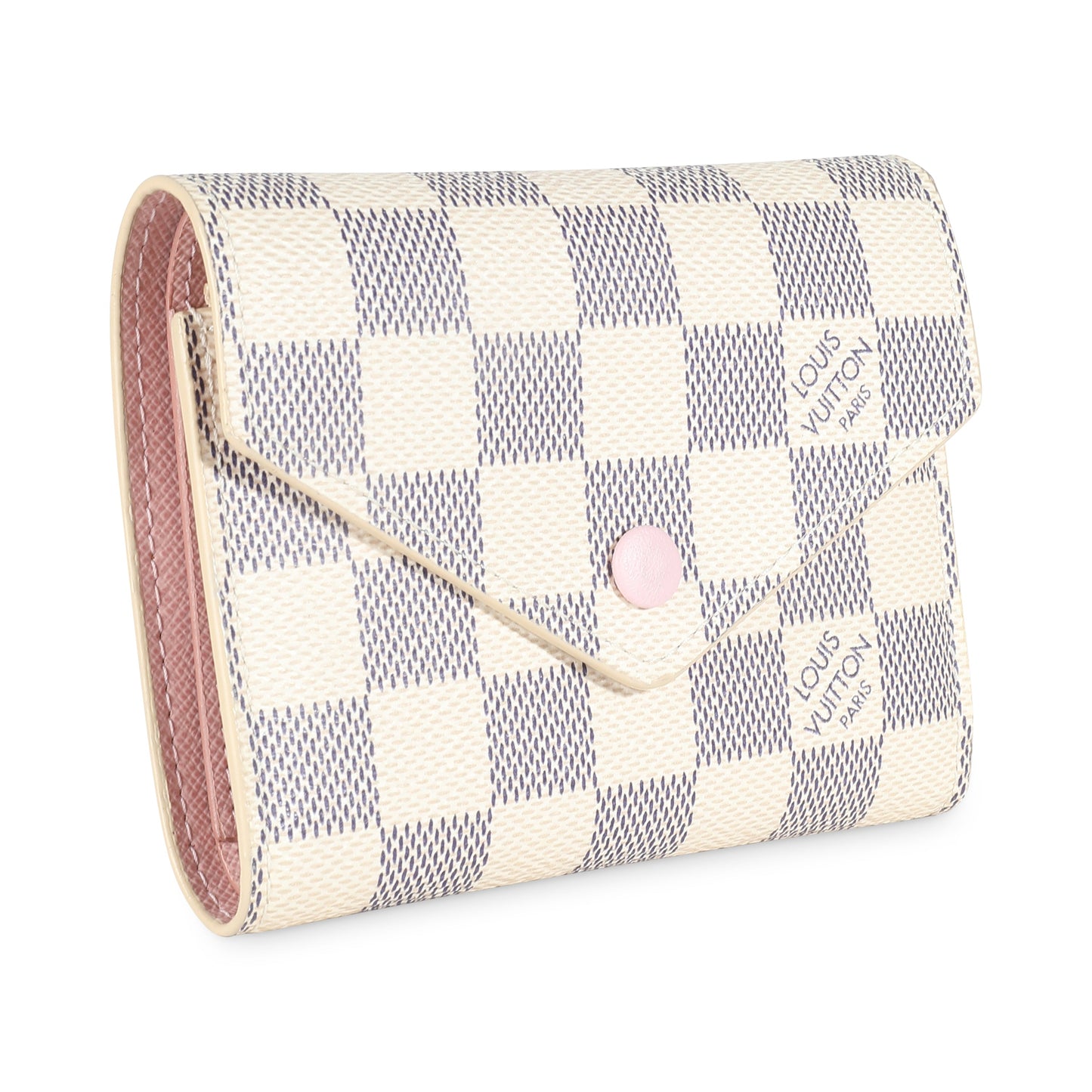 LOUIS VUITTON - Rose Ballerine Damier Azur Canvas Victorine Wallet