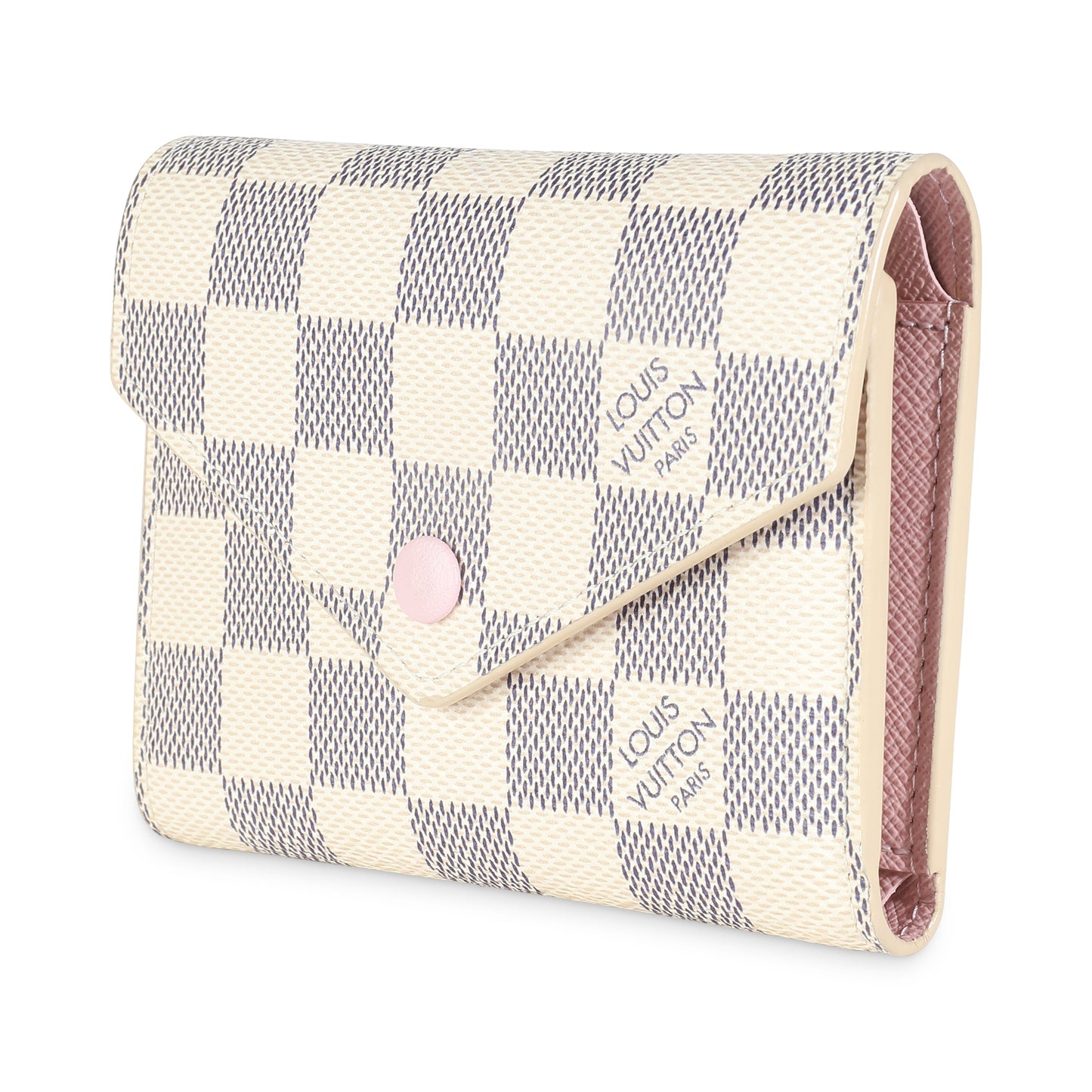 LOUIS VUITTON - Rose Ballerine Damier Azur Canvas Victorine Wallet