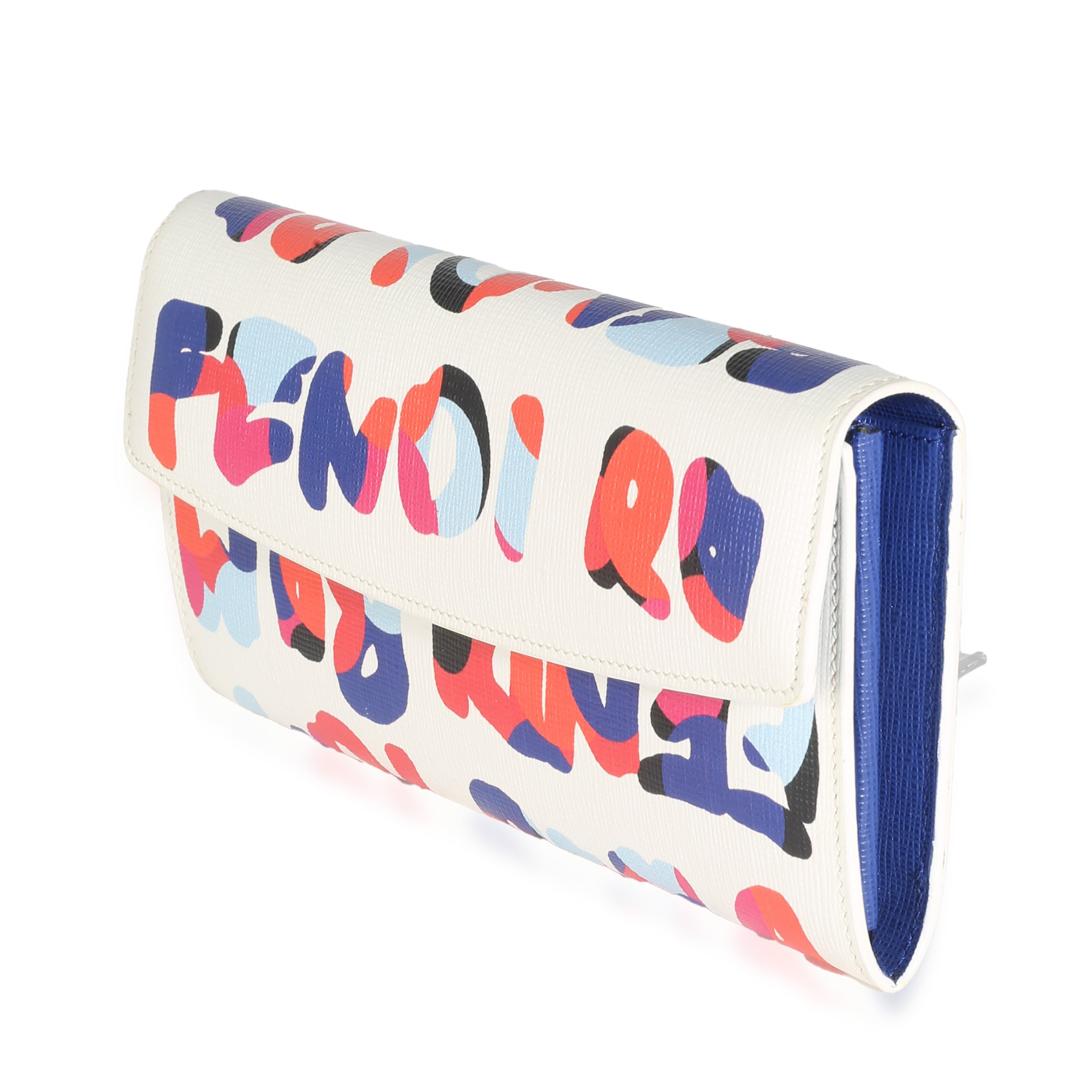 FENDI - White Multicolor Vitello Elite Fendi Roma Graffiti Wallet