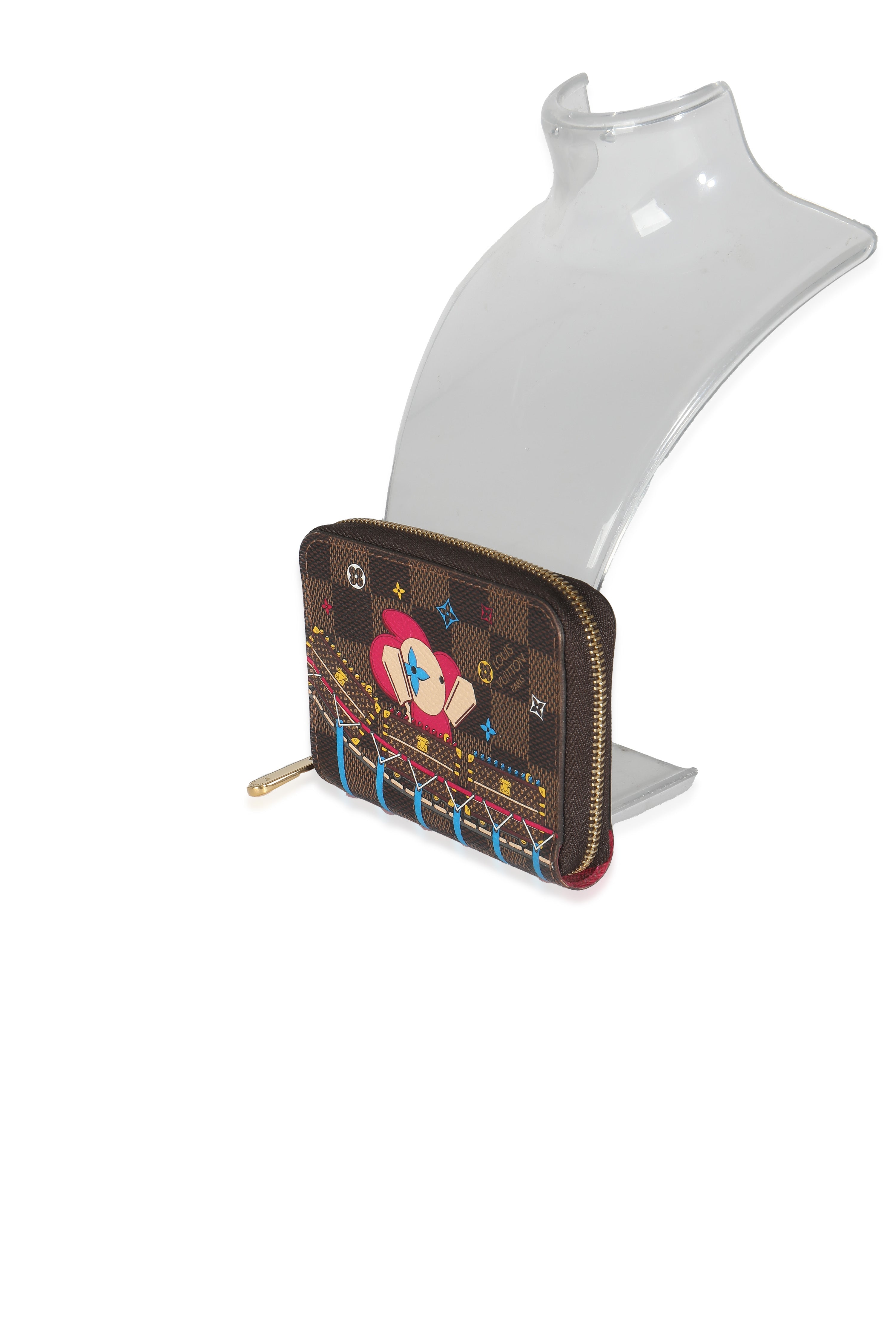 LOUIS VUITTON - Damier Ebene Canvas Vivienne Zippy Coin Purse