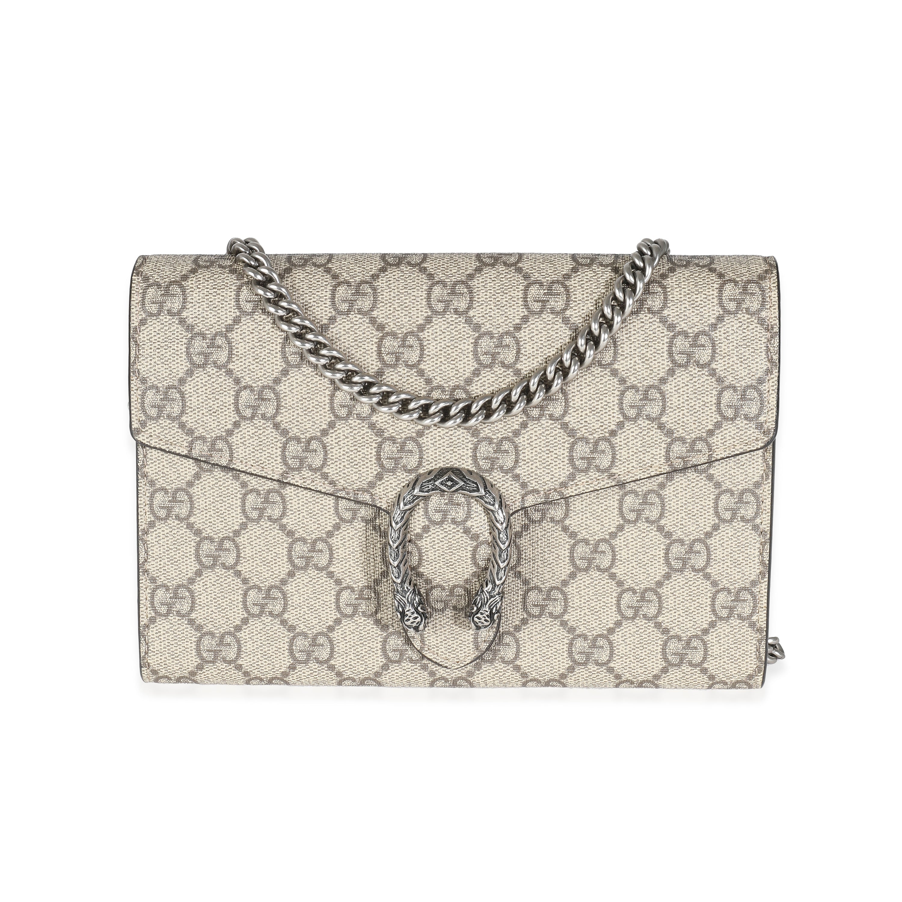 GUCCI - Cartera con cadena Dionysus de lona GG Supreme en color beige
