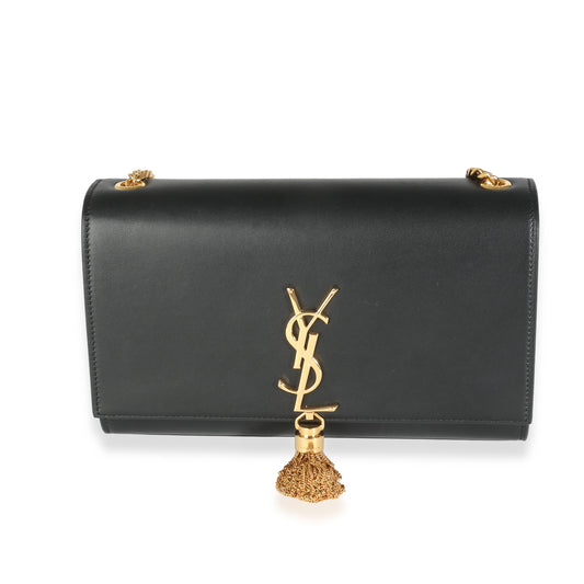 SAINT LAURENT - Black Smooth Calfskin Medium Kate Tassel Chain Crossbody Bag