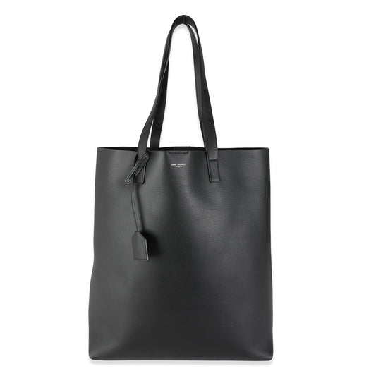 SAINT LAURENT - Black Calfskin Medium Shopping Tote