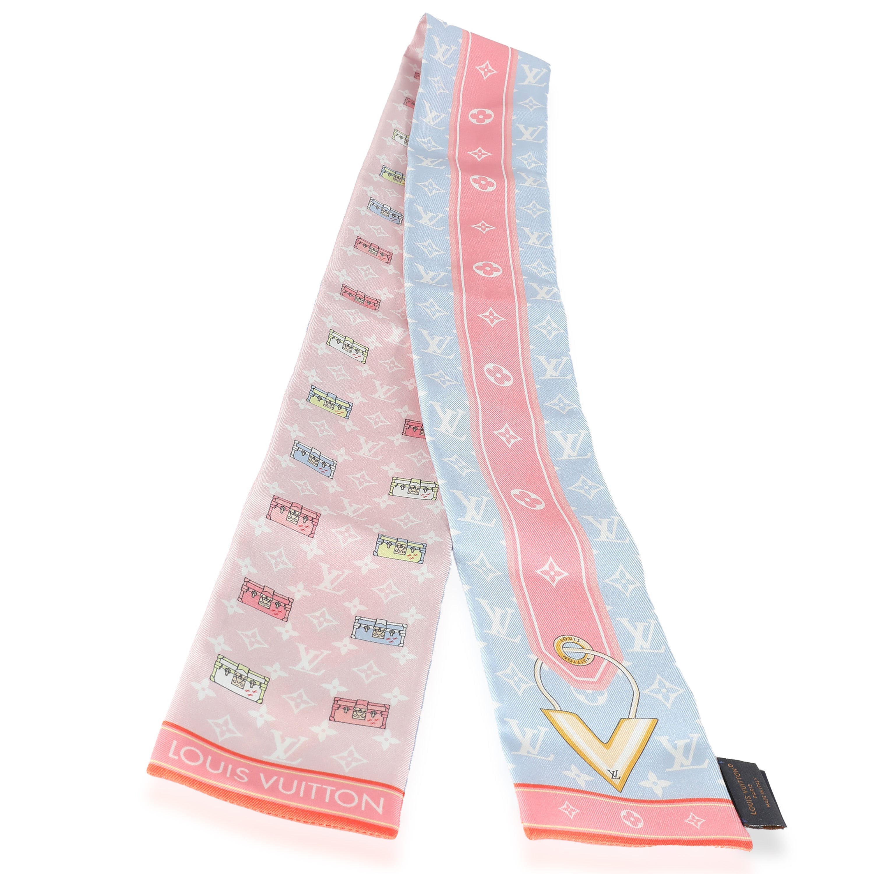 PRE-OWNED Pink Blue Silk Minimalle Bandeau