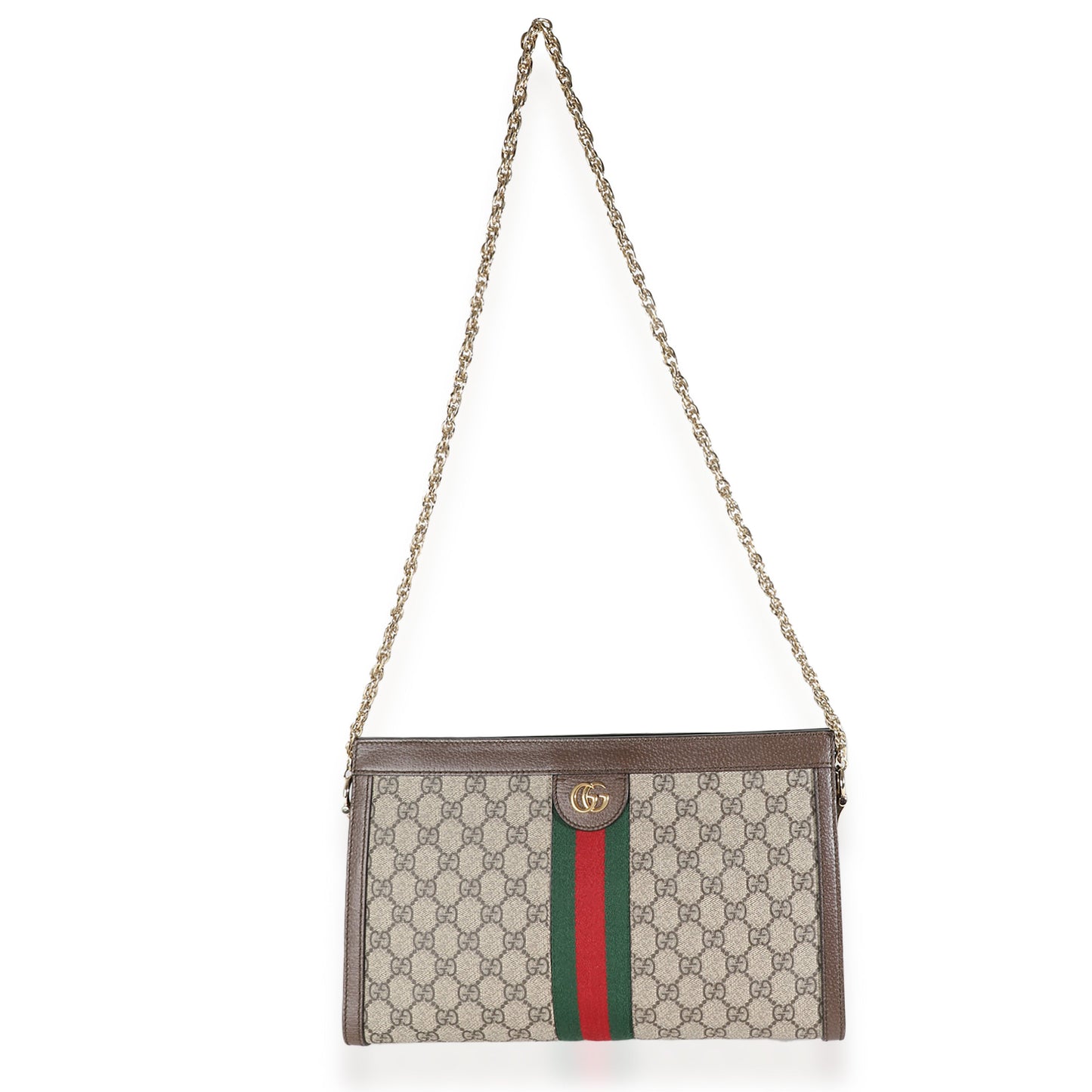 GUCCI - Beige GG Canvas Medium Ophidia Chain Shoulder Bag