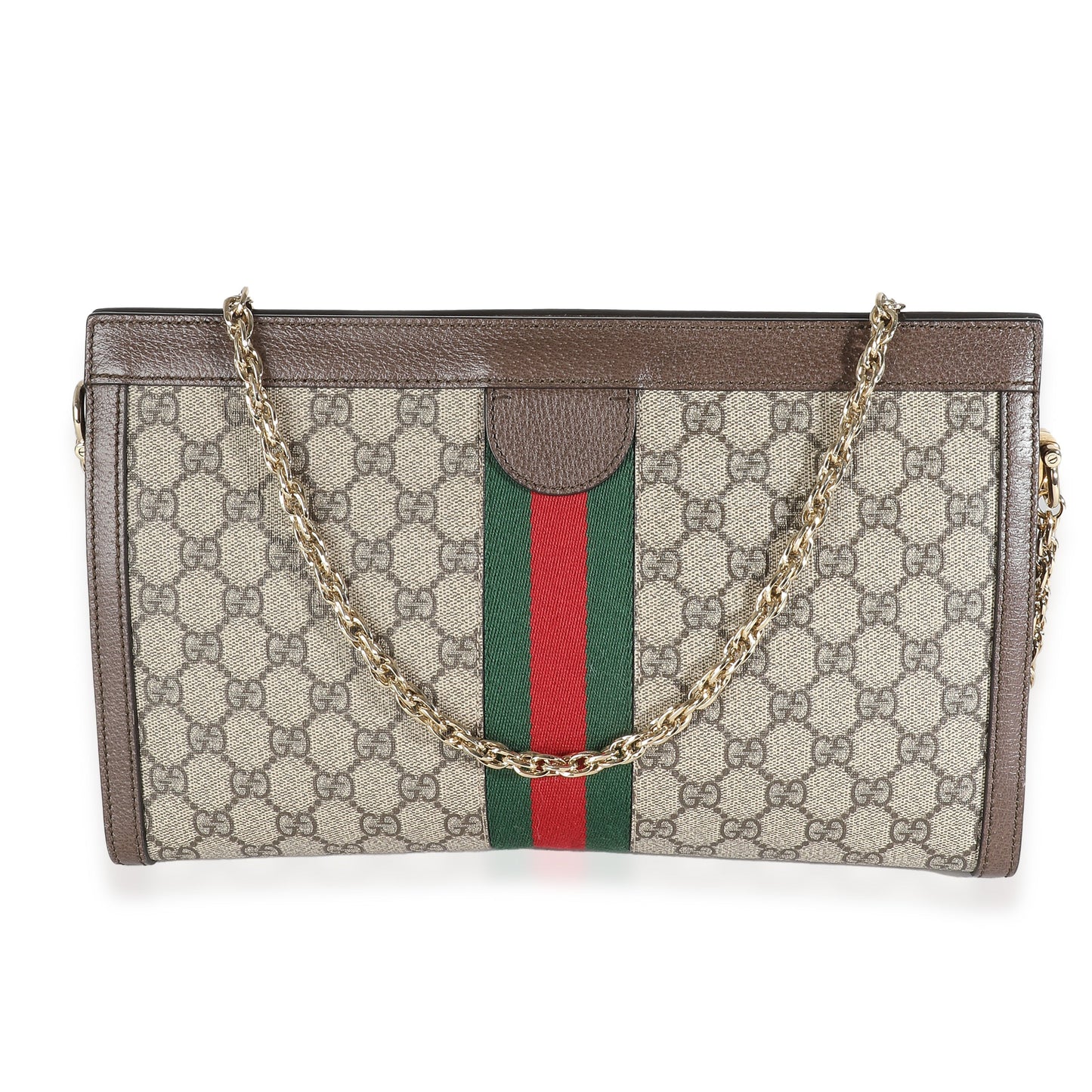 GUCCI - Beige GG Canvas Medium Ophidia Chain Shoulder Bag