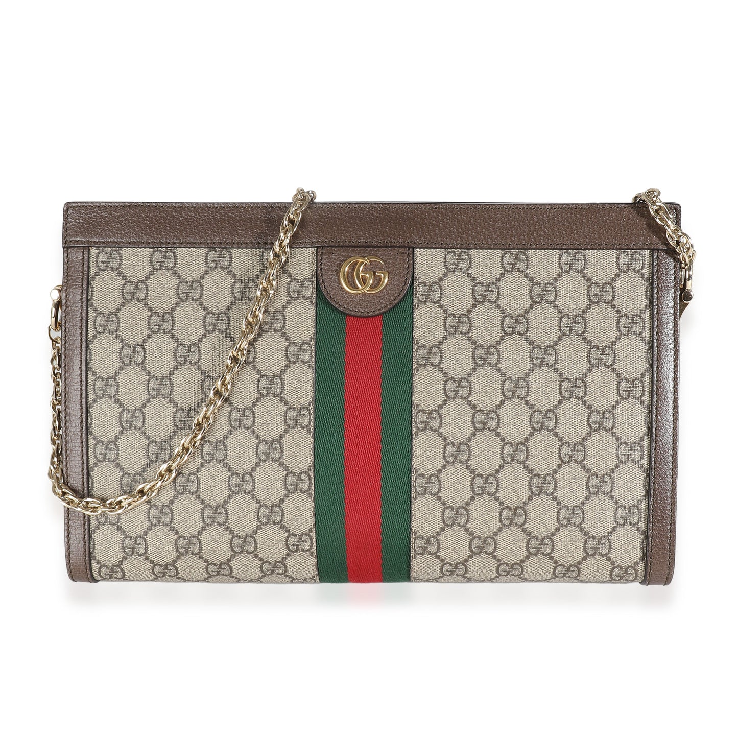 GUCCI - Beige GG Canvas Medium Ophidia Chain Shoulder Bag