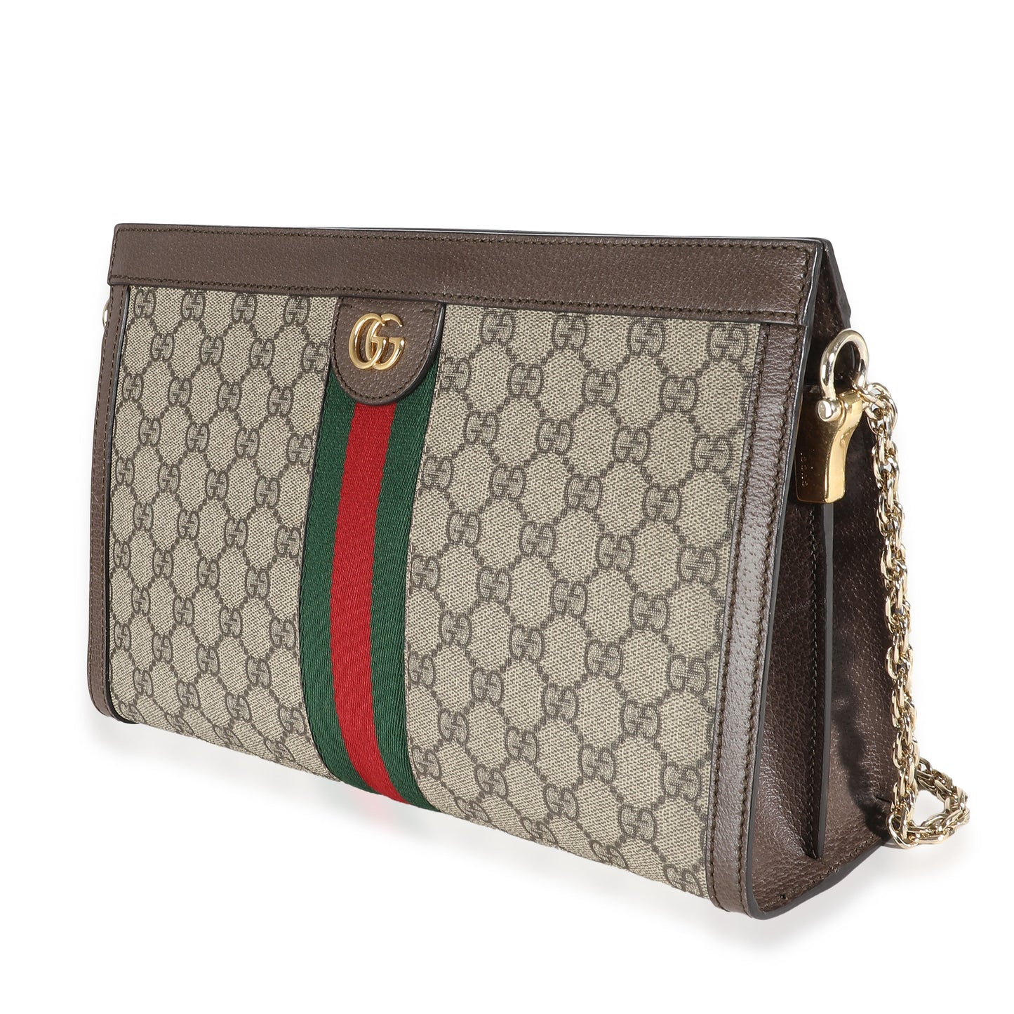 GUCCI - Beige GG Canvas Medium Ophidia Chain Shoulder Bag