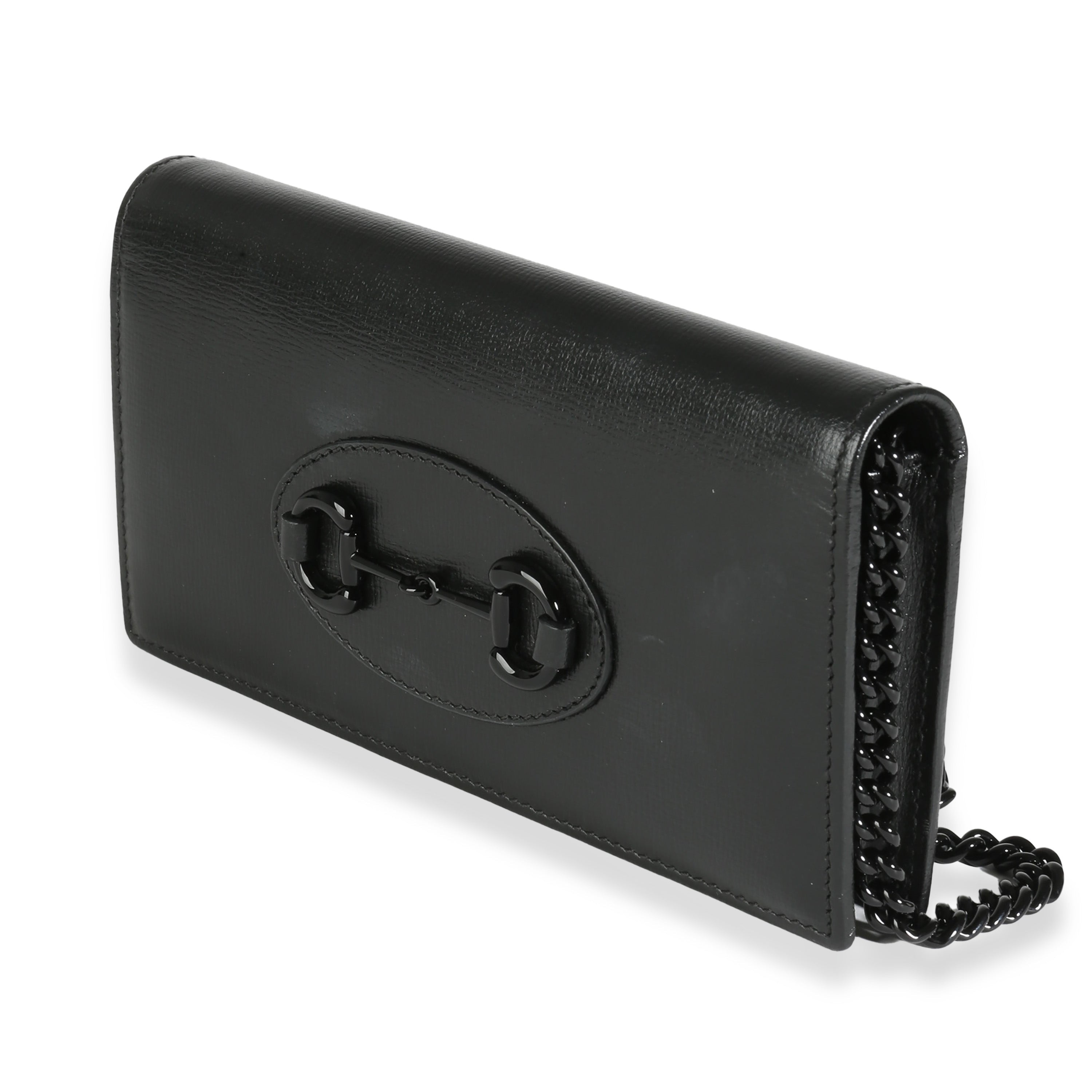 GUCCI - Cartera con cadena Horsebit 1955 de piel de becerro negra