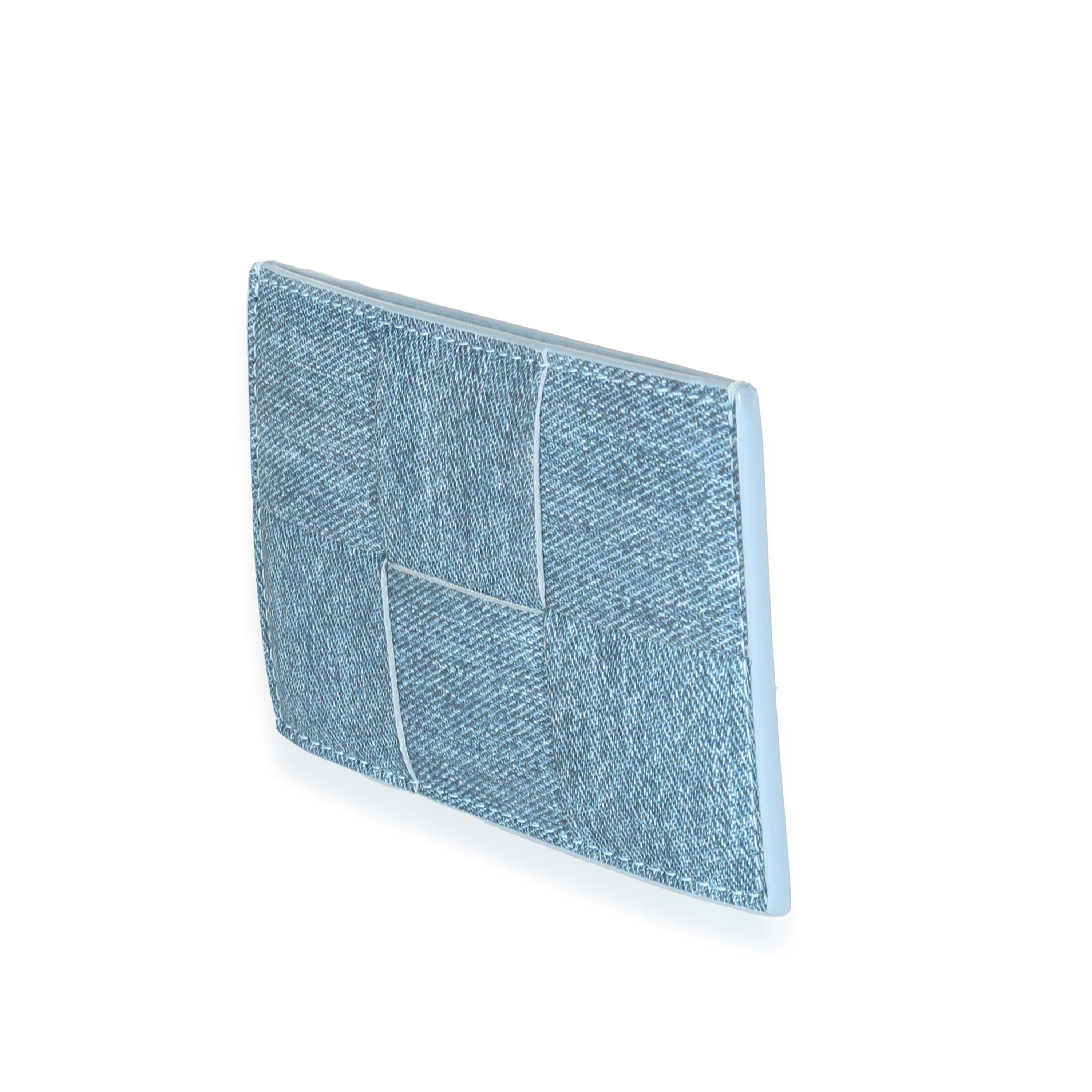 PRE-OWNED Intrecciato Nappa Denim Cassette Card Holder