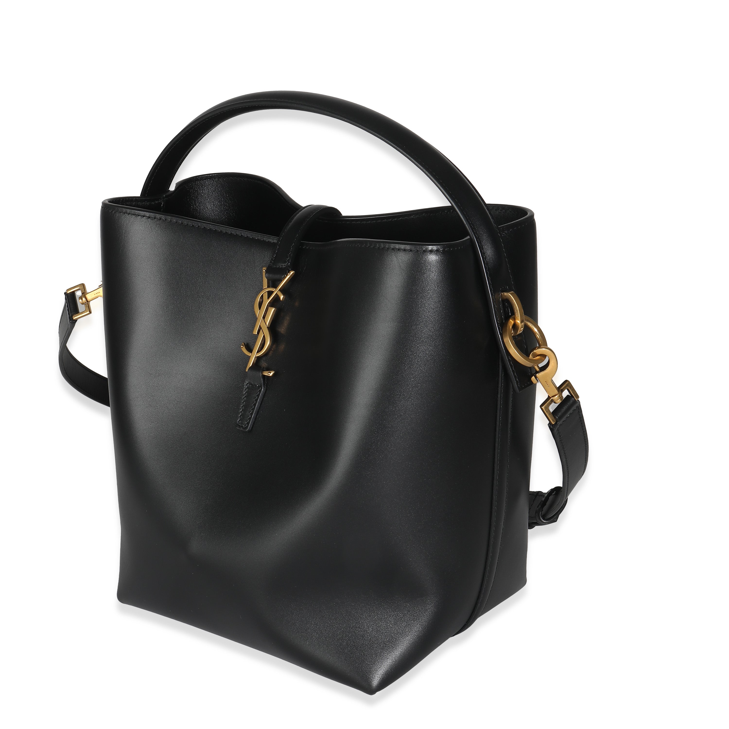 SAINT LAURENT - Black Smooth Leather Le 37 Bucket Bag