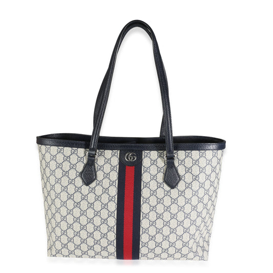 GUCCI - Navy GG Supreme Canvas Medium Ophidia Tote