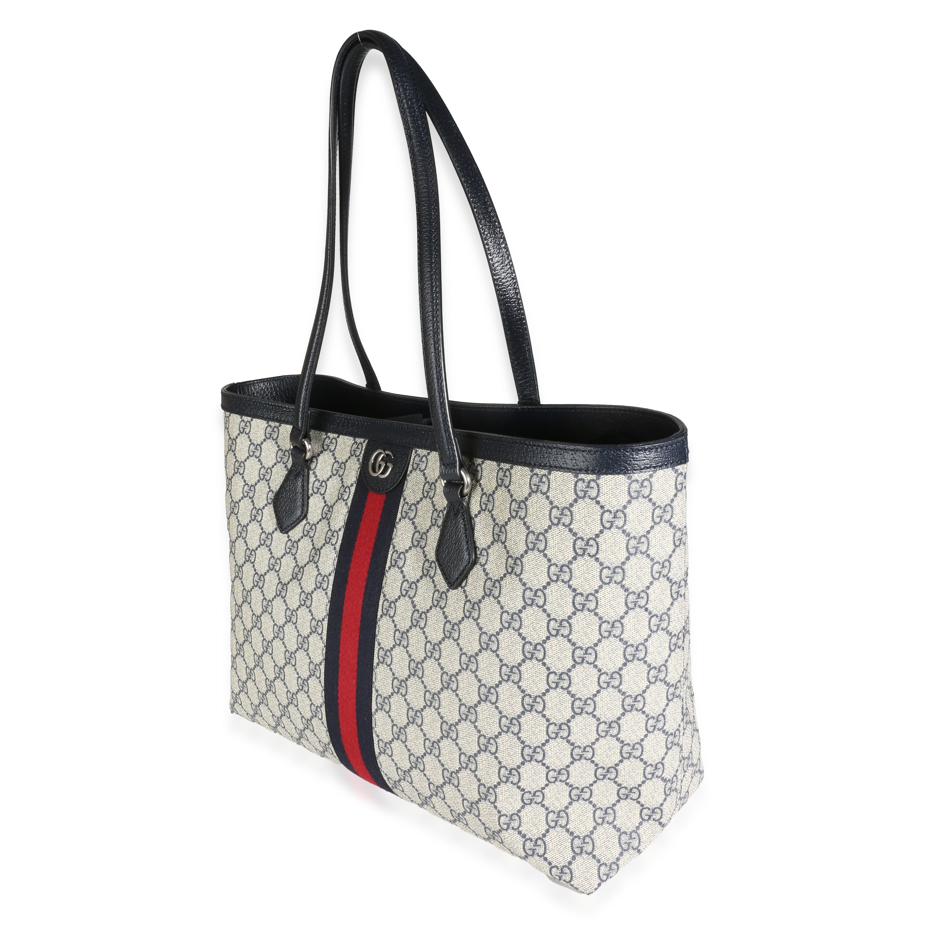 GUCCI - Bolso de mano mediano Ophidia de lona GG Supreme en color azul marino