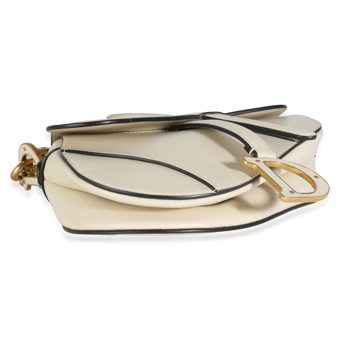 DIOR - Ivory Calfskin Medium Saddle Bag