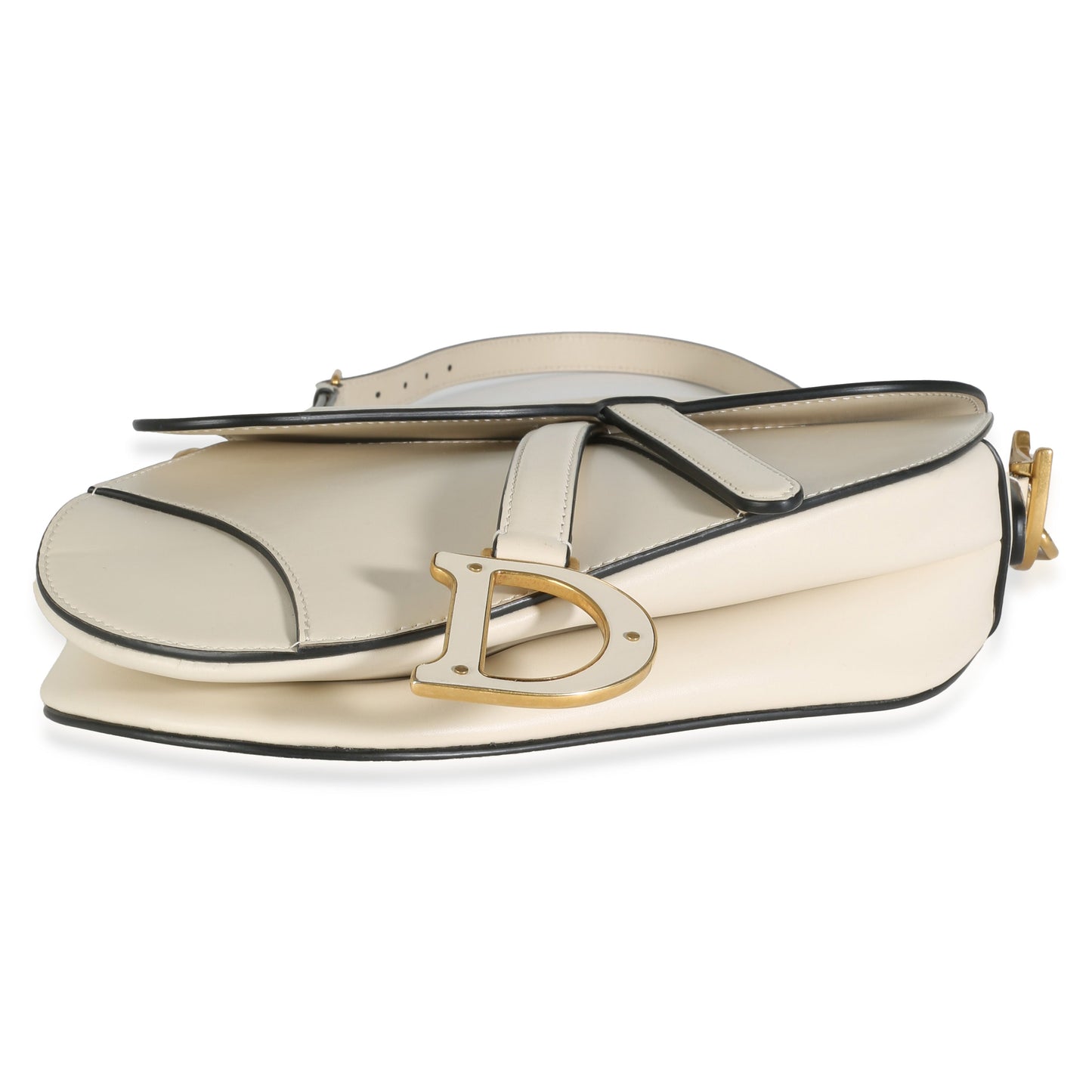 DIOR - Ivory Calfskin Medium Saddle Bag