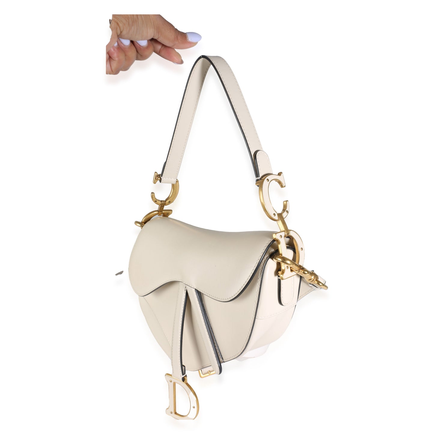 DIOR - Ivory Calfskin Medium Saddle Bag