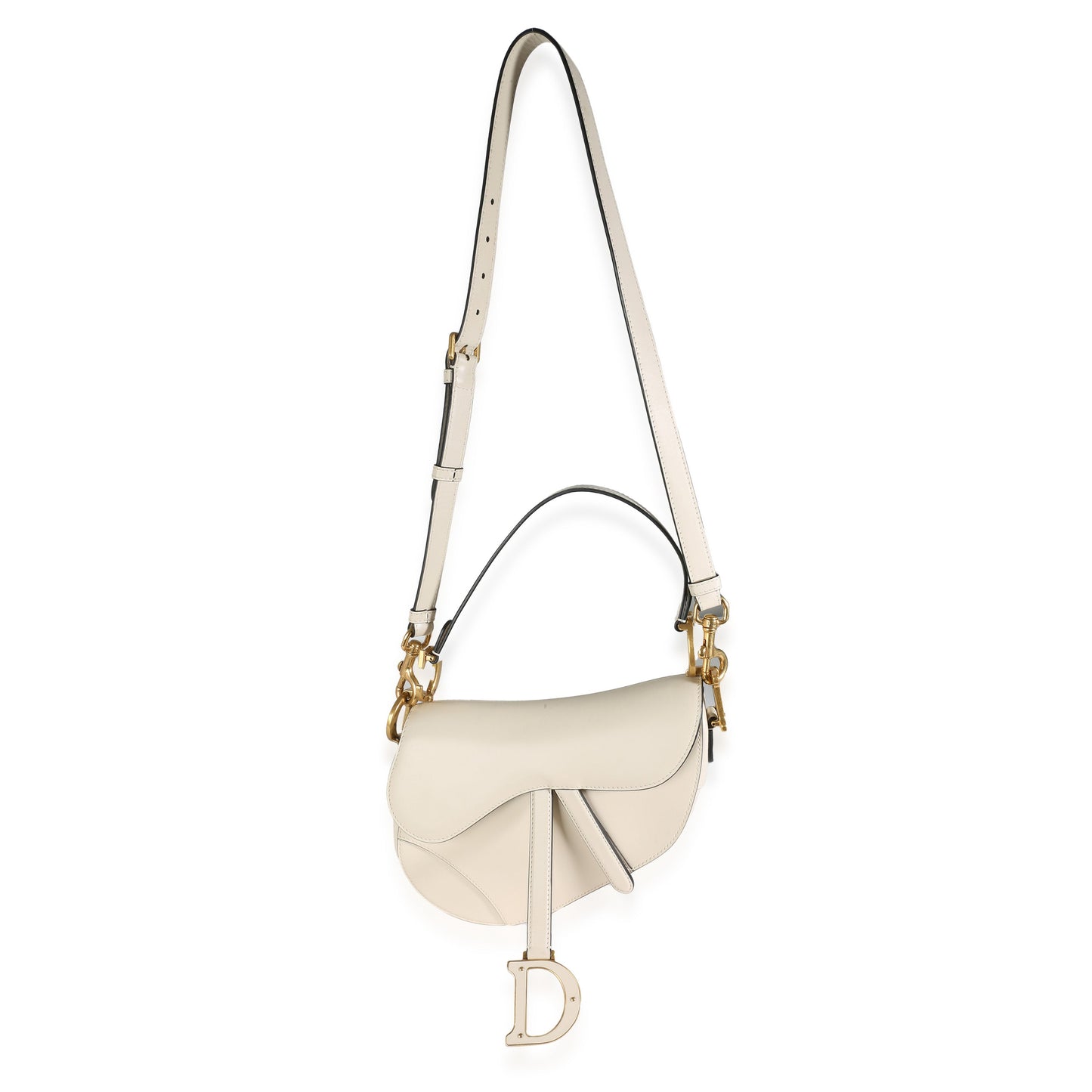 DIOR - Ivory Calfskin Medium Saddle Bag