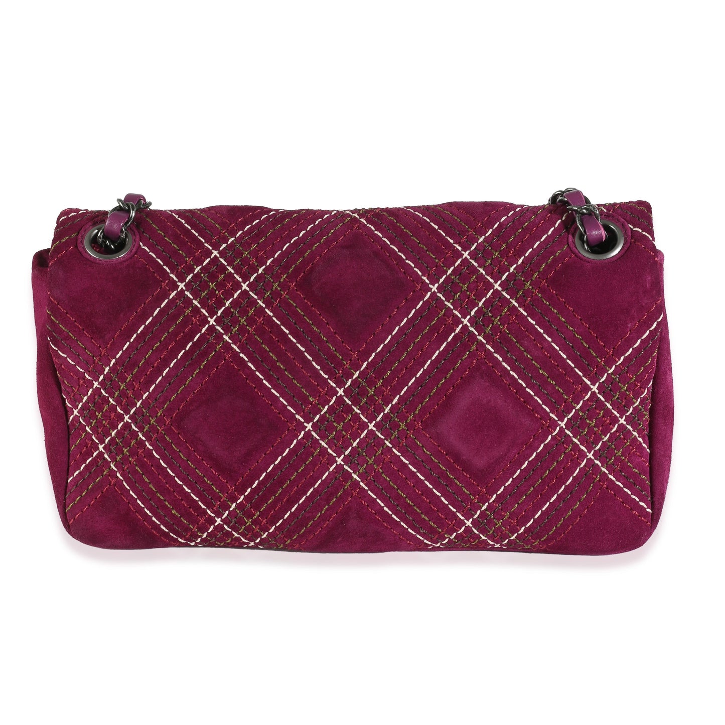 CHANEL - Purple Suede Paris Edinburgh Medium Saltire Flap Bag