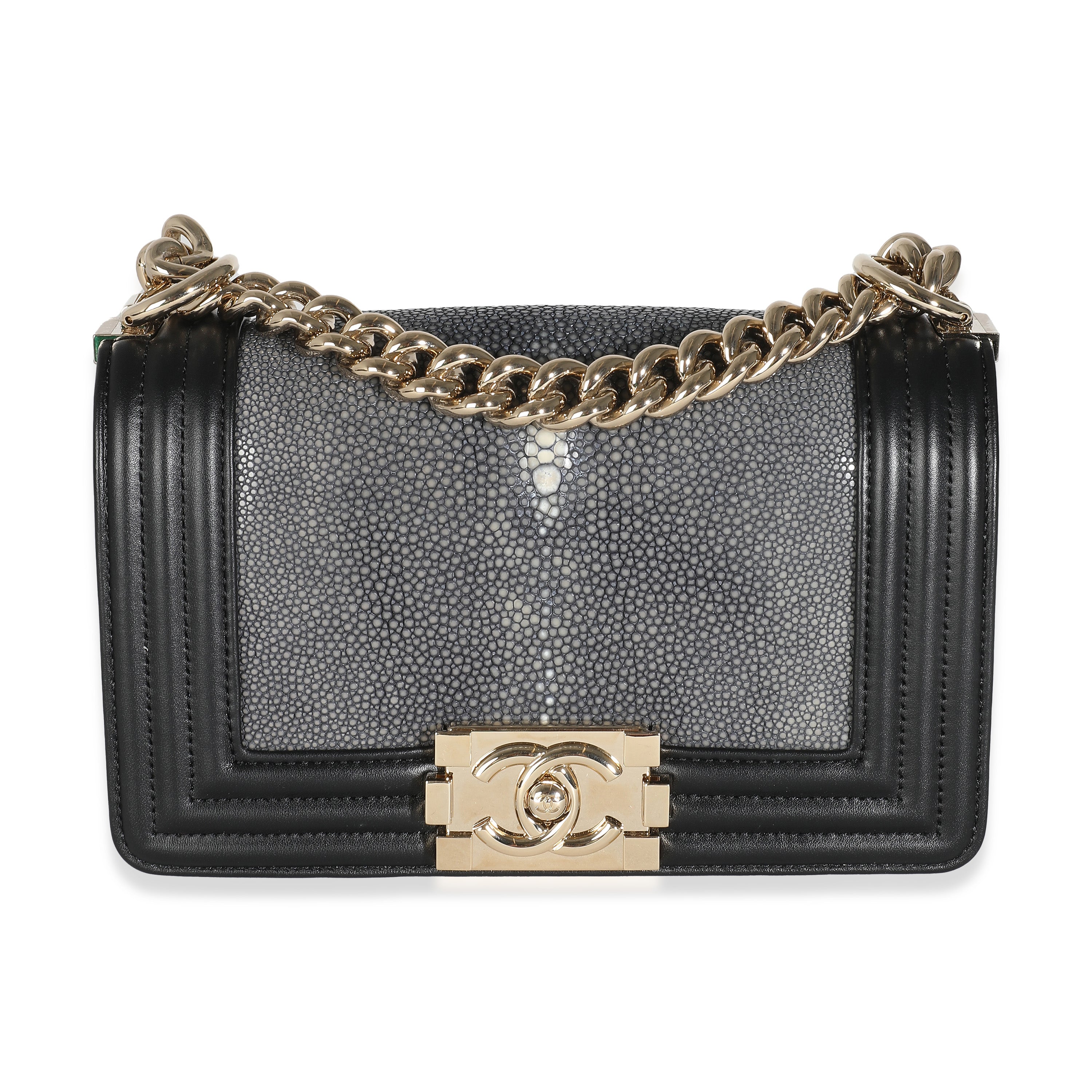 Bolso de niño Stingray Mini CC Galuchat negro de segunda mano