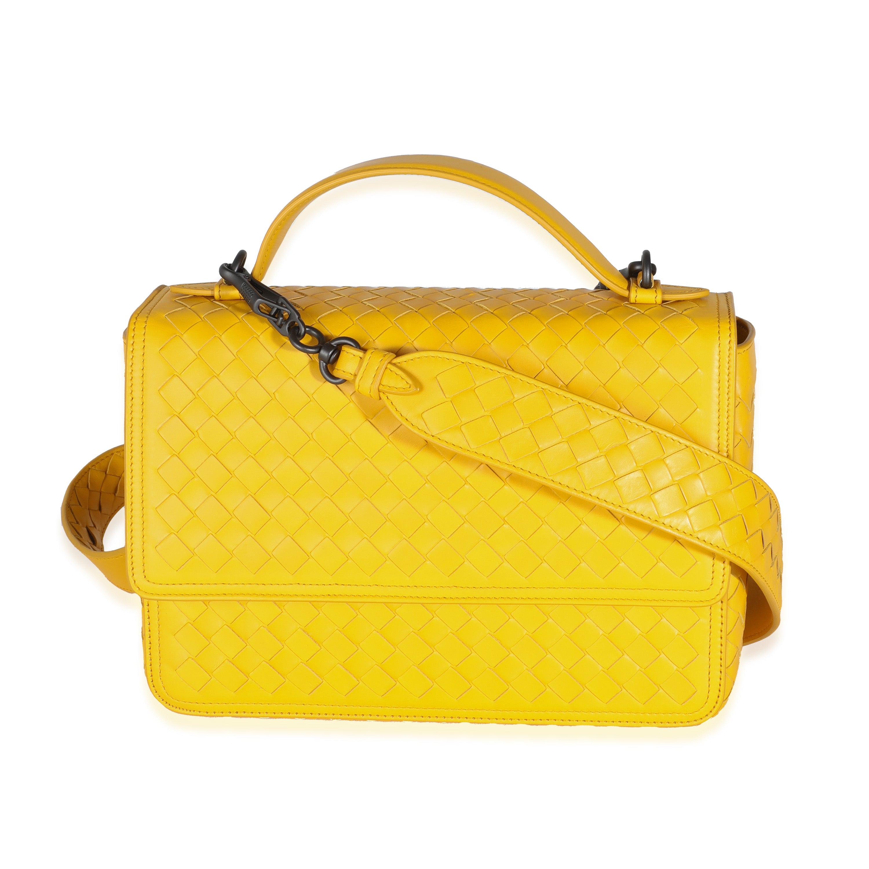 PRE-OWNED Butterscotch Nappa Intrecciato Alumna Bag