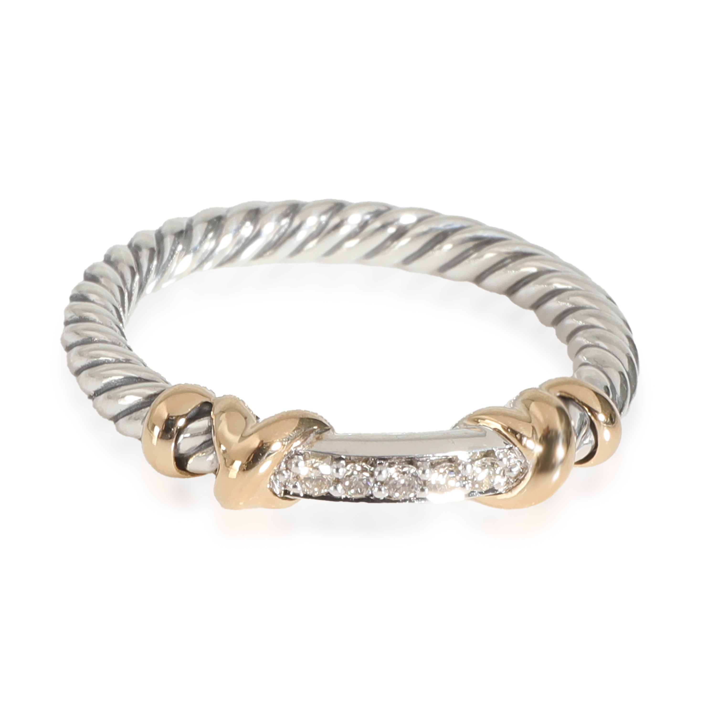 Anillo Helena USADO en oro amarillo de 18 k/plata esterlina de 0,05 CTW