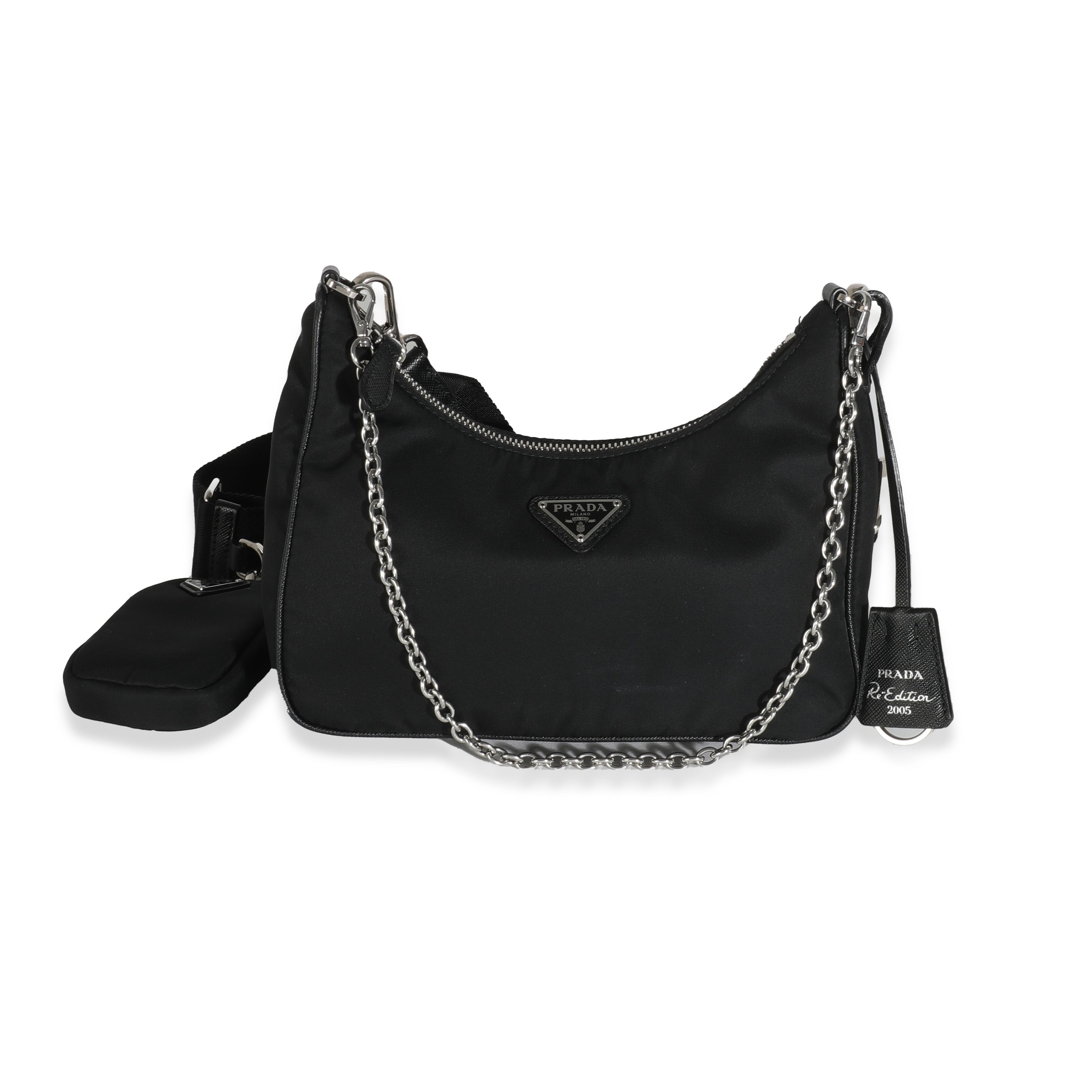 PRE-OWNED Black Re-Nylon 2005 Re-Edition Bag
