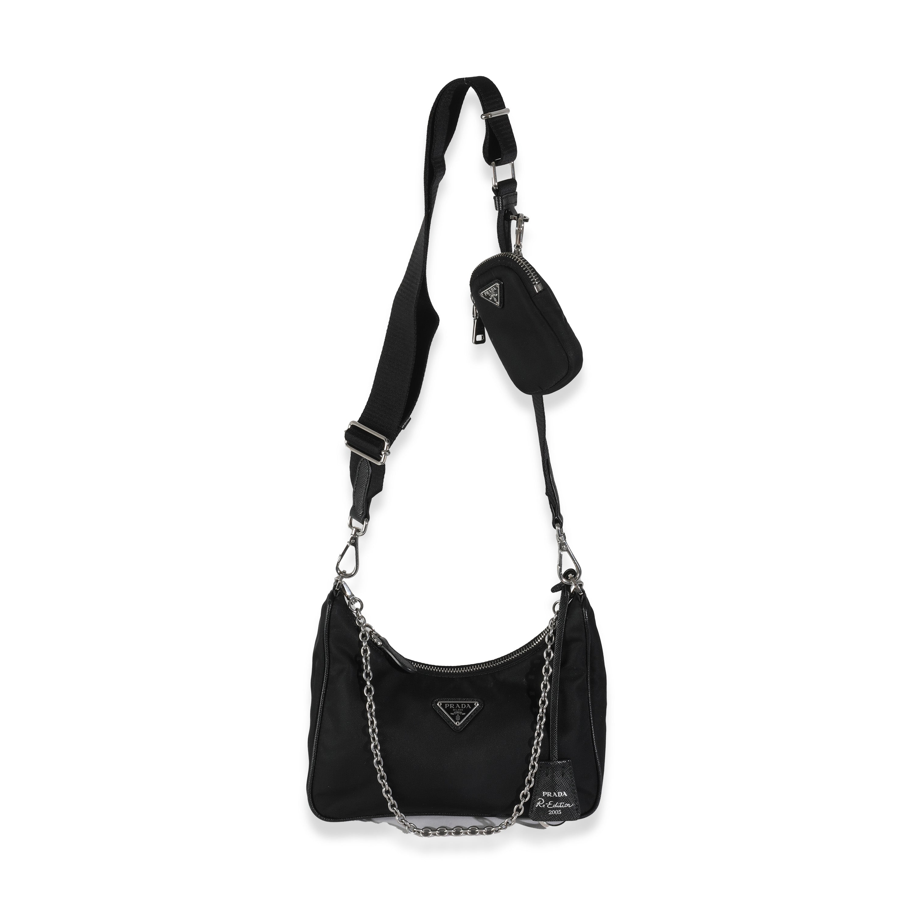 PRE-OWNED Black Re-Nylon Re-Edition 2005 Bag