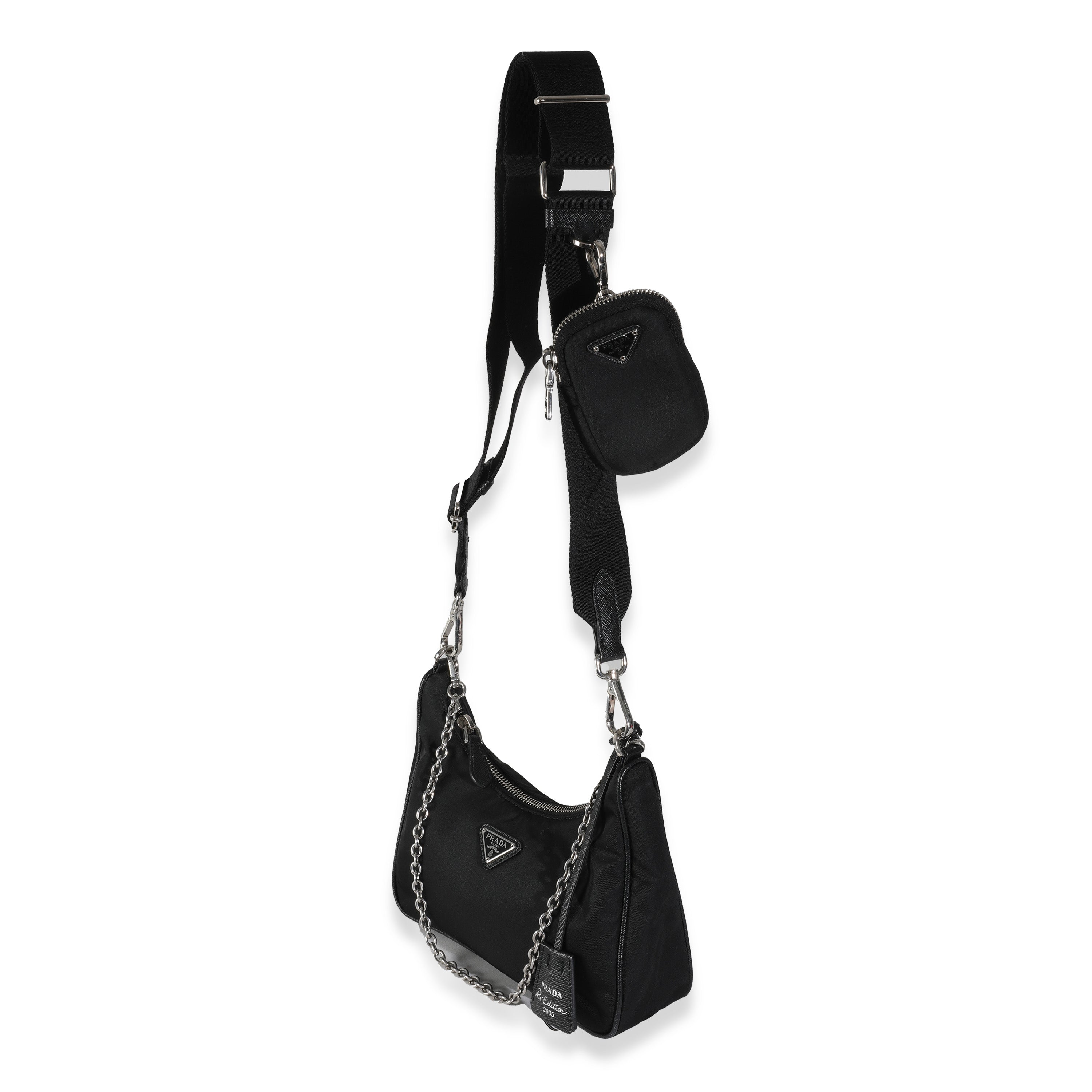 PRE-OWNED Black Re-Nylon Re-Edition 2005 Bag