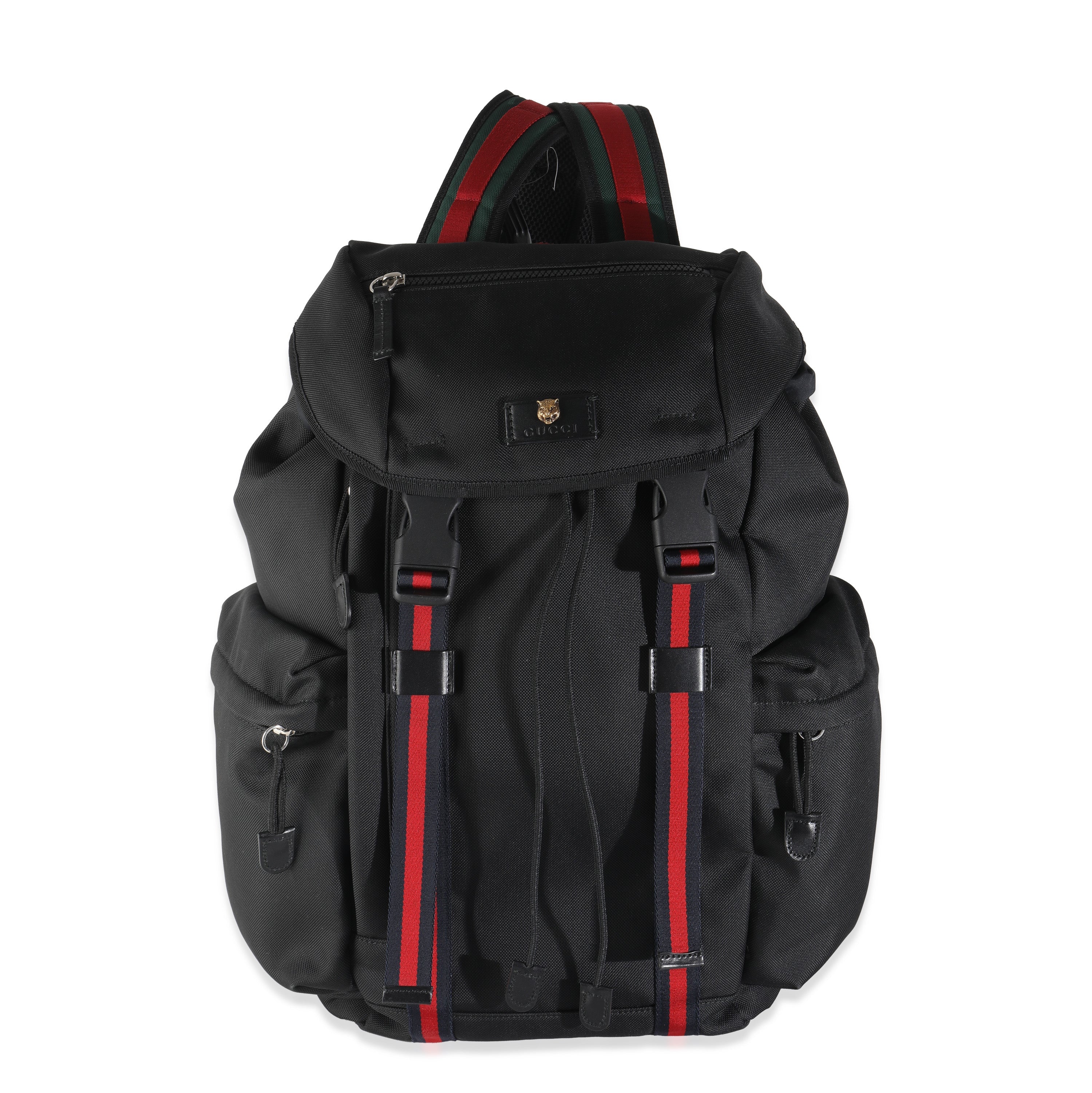 Mochila de lona tecno negra con doble hebilla USADA