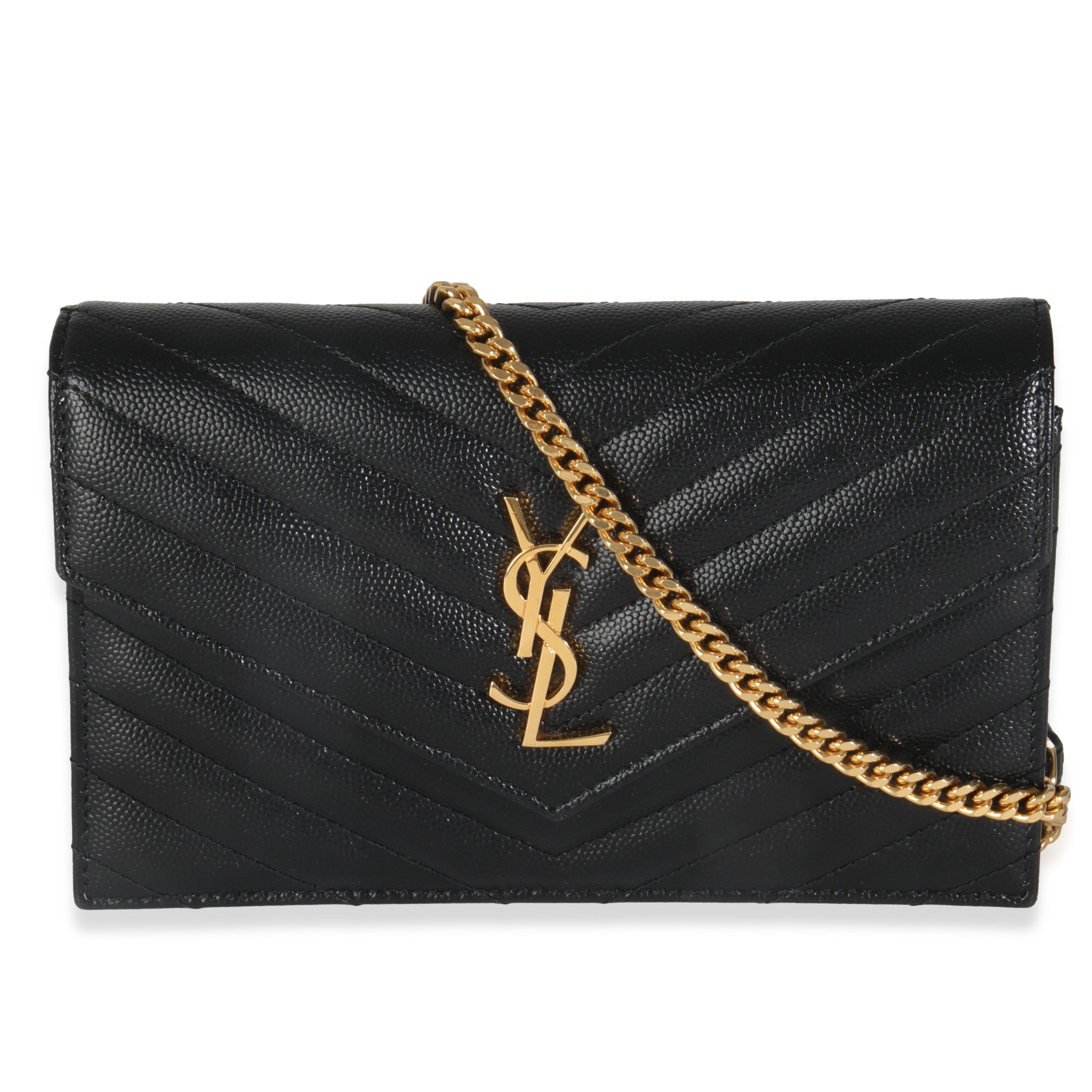 PRE-OWNED Black Saffiano Large Wallet