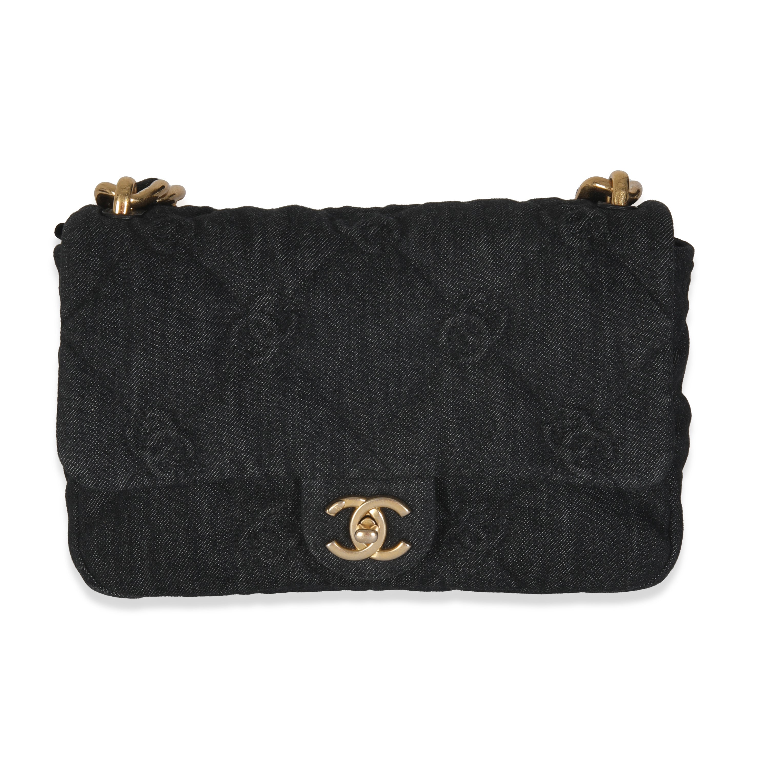 Bolso con solapa Funky Town de mezclilla CC acolchada negra USADO