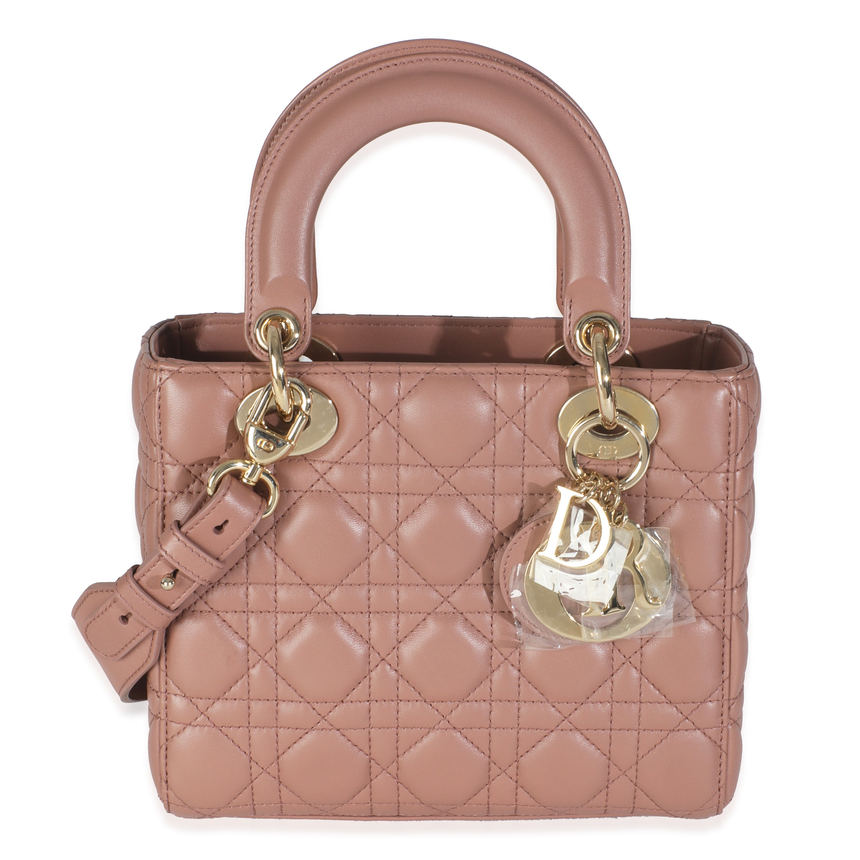 Bolso Fard de piel de cordero Cannage pequeño My ABCDior Lady Dior de segunda mano