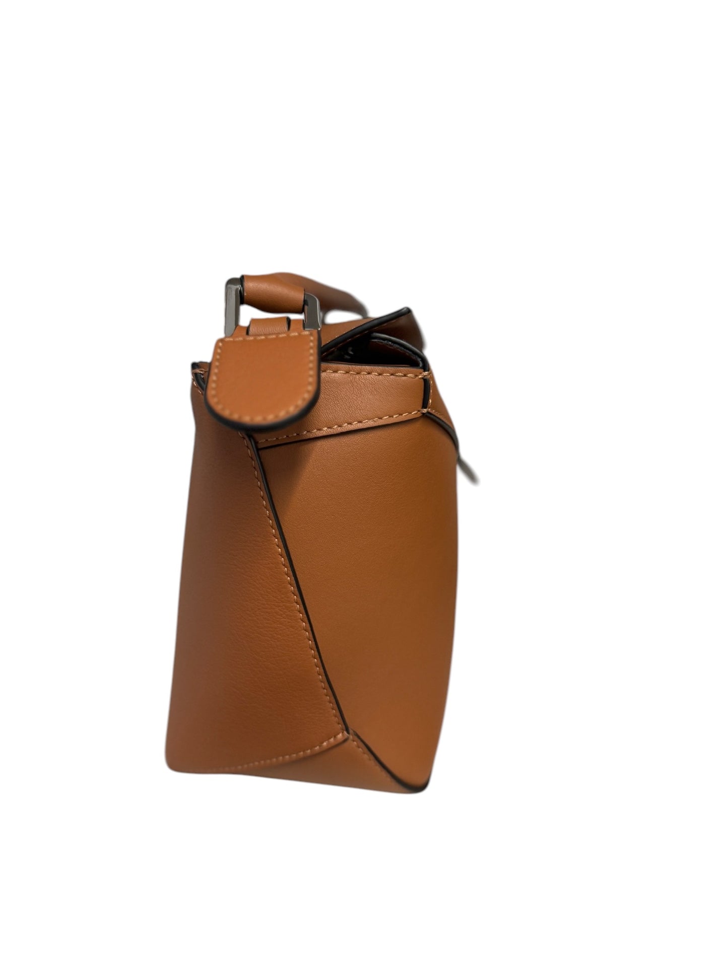 PRE-OWNED Tan Calfskin Small Puzzle Bag