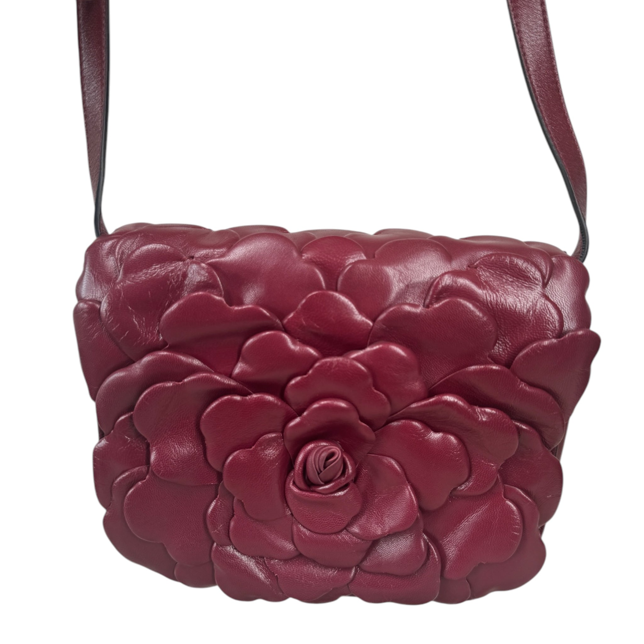 PRE-OWNED Burgundy Atelier 03 Rose Edition Crossbody Bag