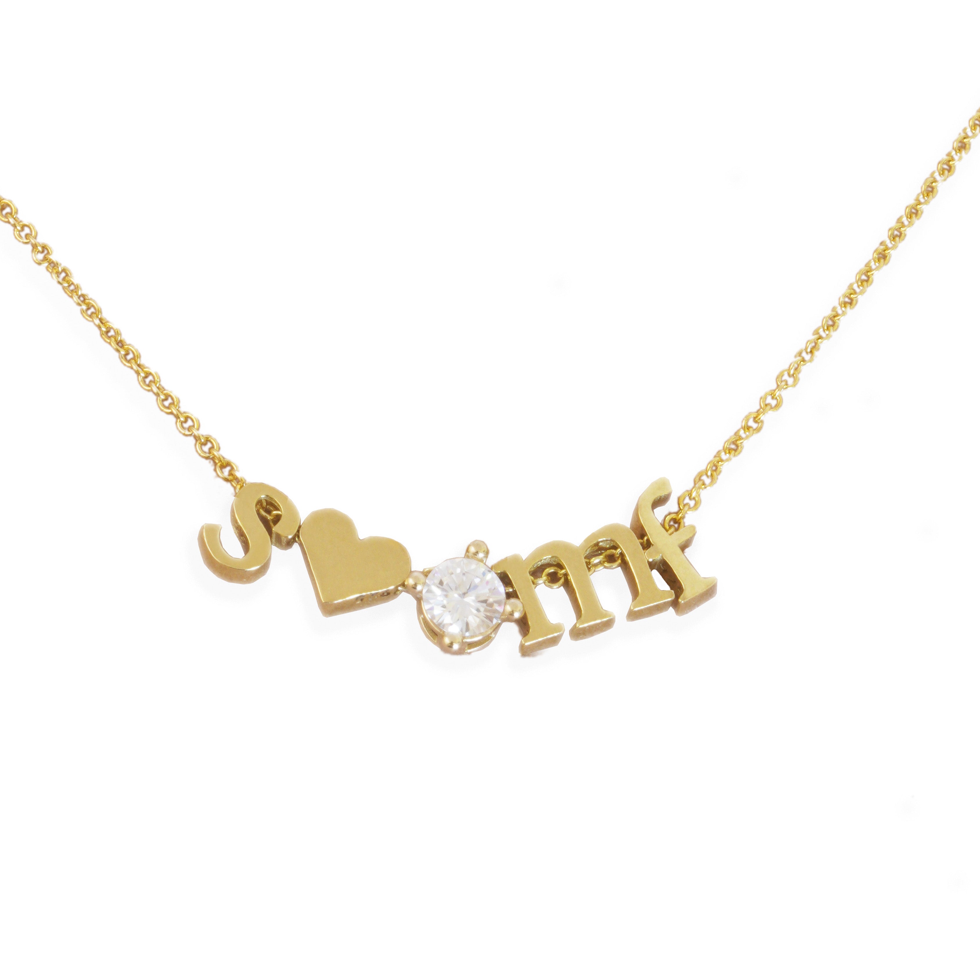 Family Necklace — 14k Solid Gold LAB Diamond/ Emerald