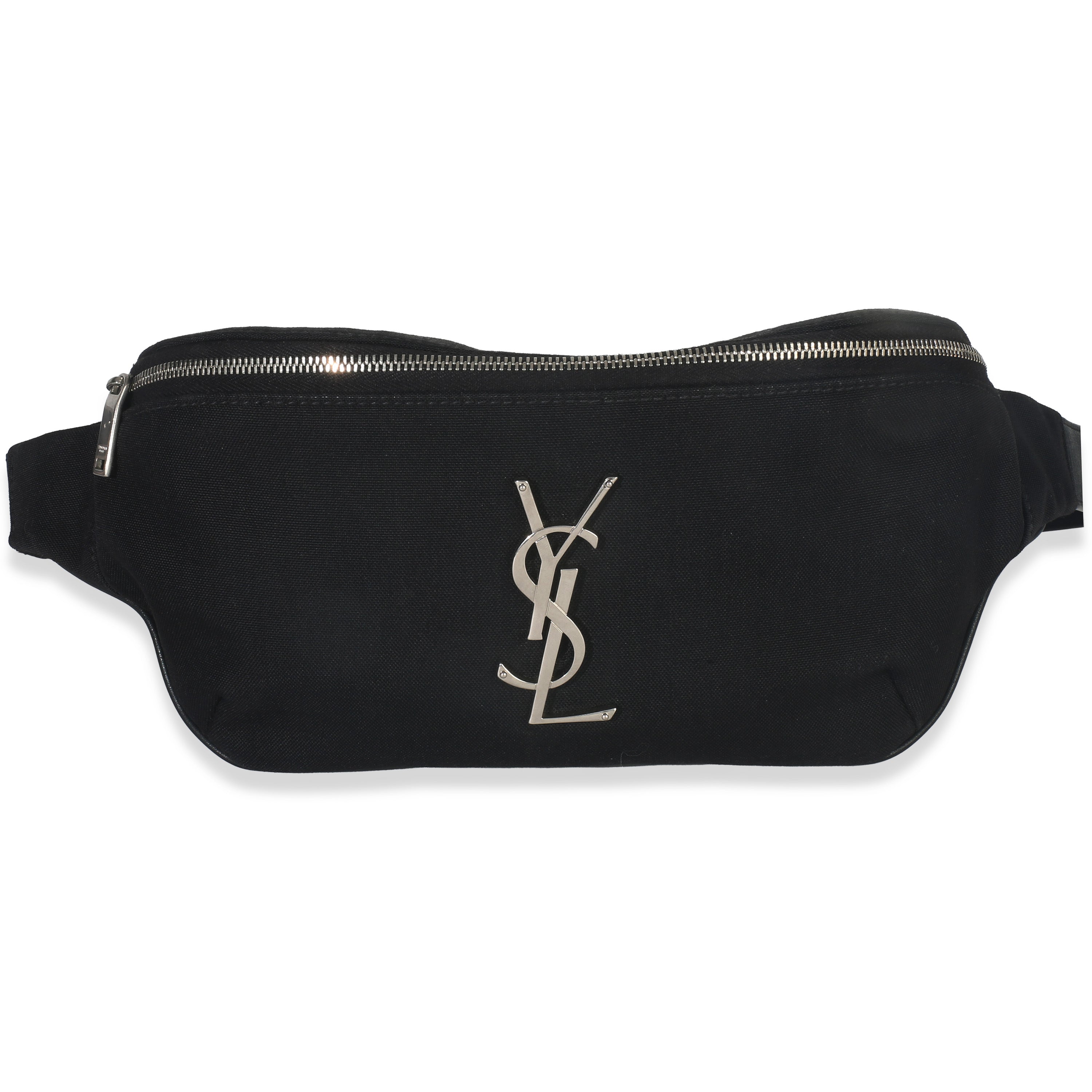PRE-OWNED Black Canvas Cassandre Classic Belt Bag