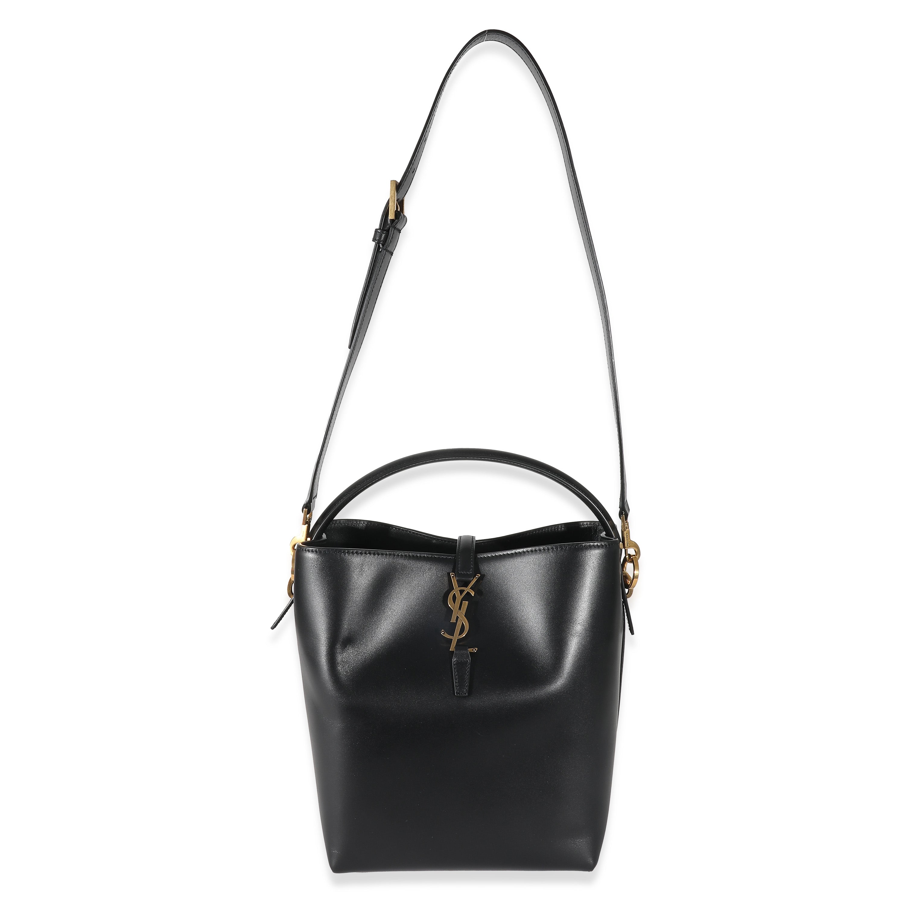Saint Laurent Black Shiny Calfskin Small Le 37 Bucket Bag Handbag ad1