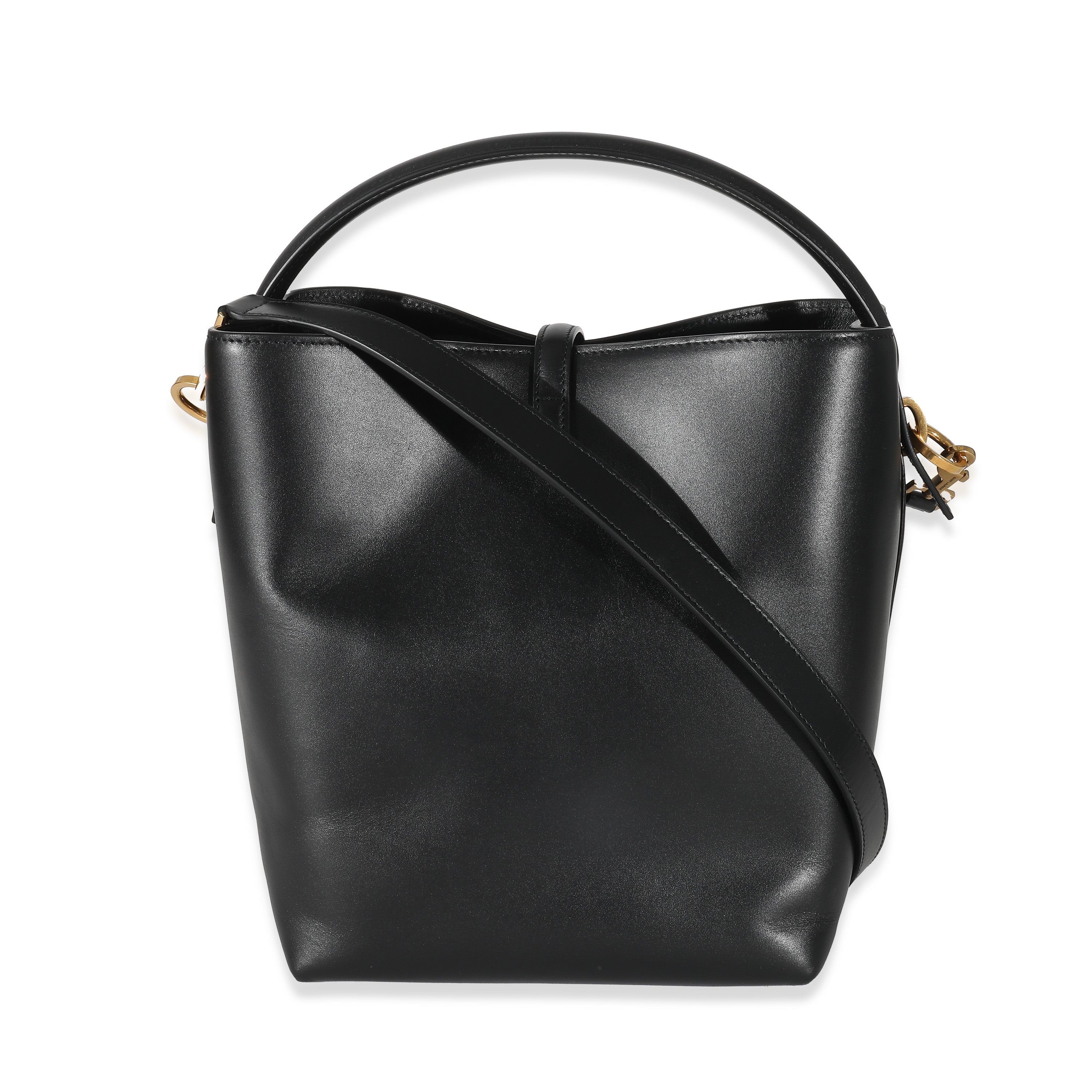Saint Laurent Black Shiny Calfskin Small Le 37 Bucket Bag Handbag stamp