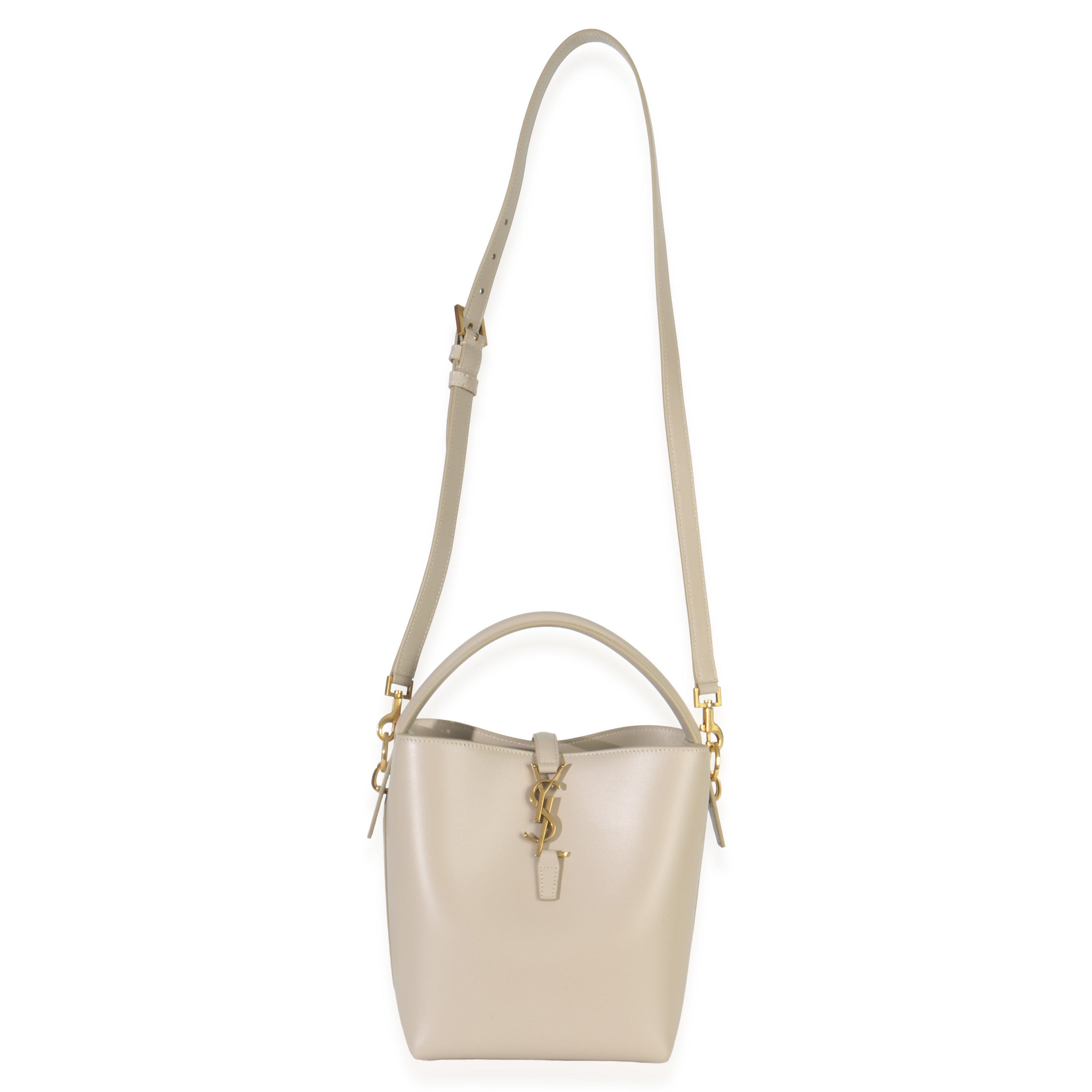 Saint Laurent Beige Calfskin Small Le 37 Bucket Bag Handbag av